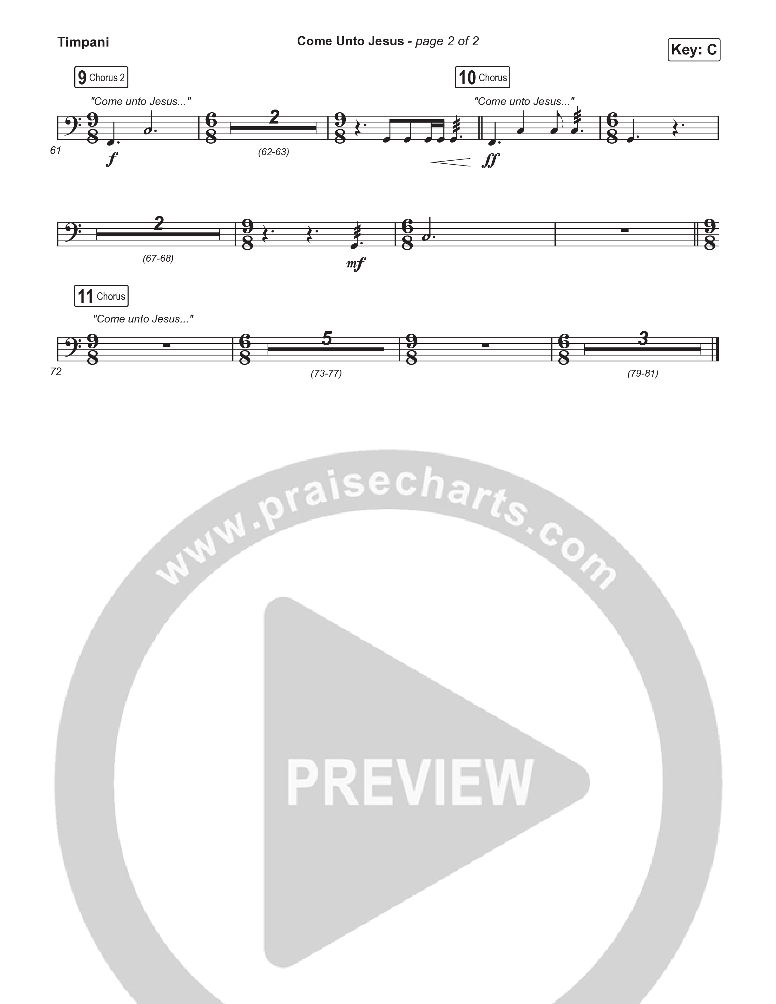 Come Unto Jesus (Worship Choir/SAB) Timpani (Keith & Kristyn Getty / Laura Story / Jordan Kauflin / Arr. Luke Gambill)