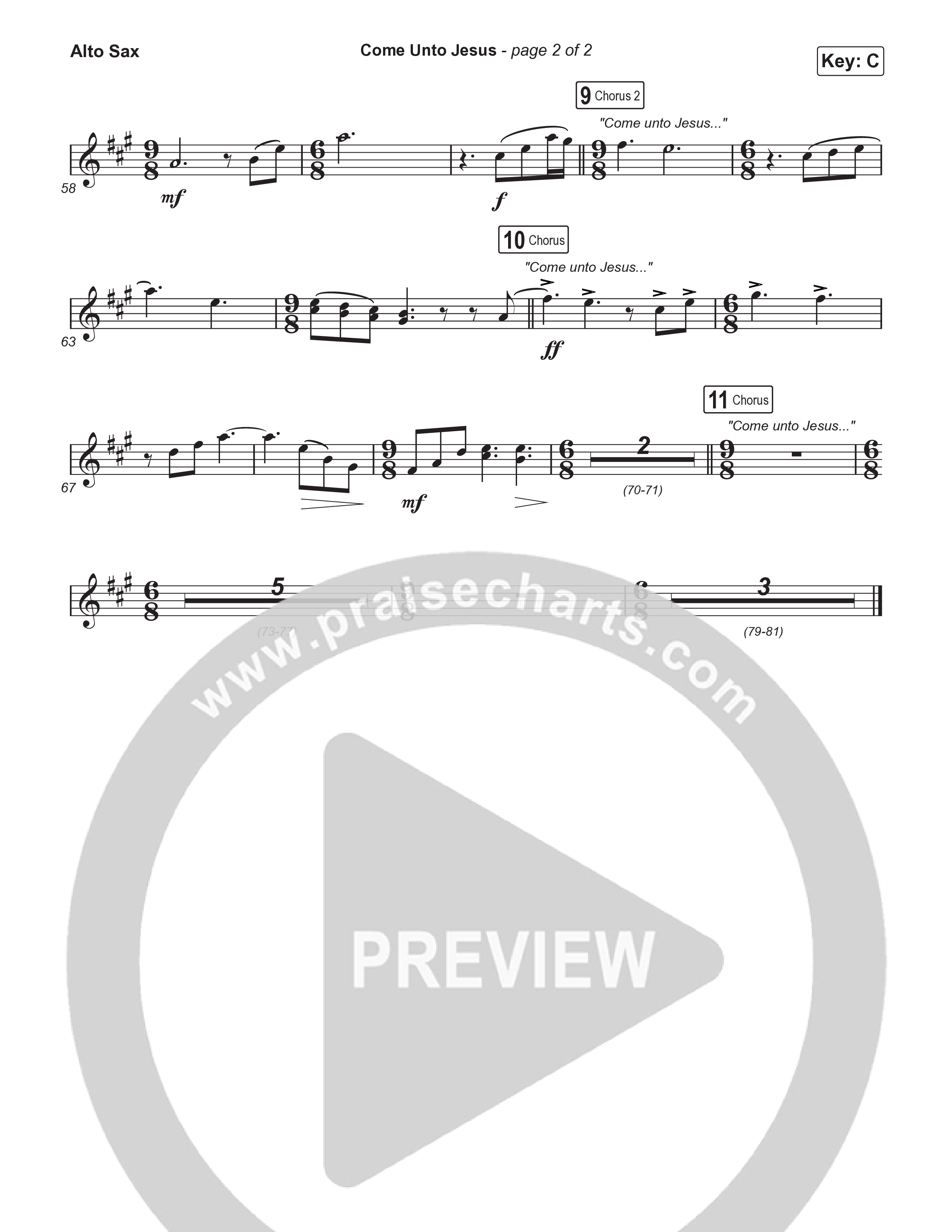 Come Unto Jesus (Sing It Now) Alto Sax (Keith & Kristyn Getty / Laura Story / Jordan Kauflin / Arr. Luke Gambill)