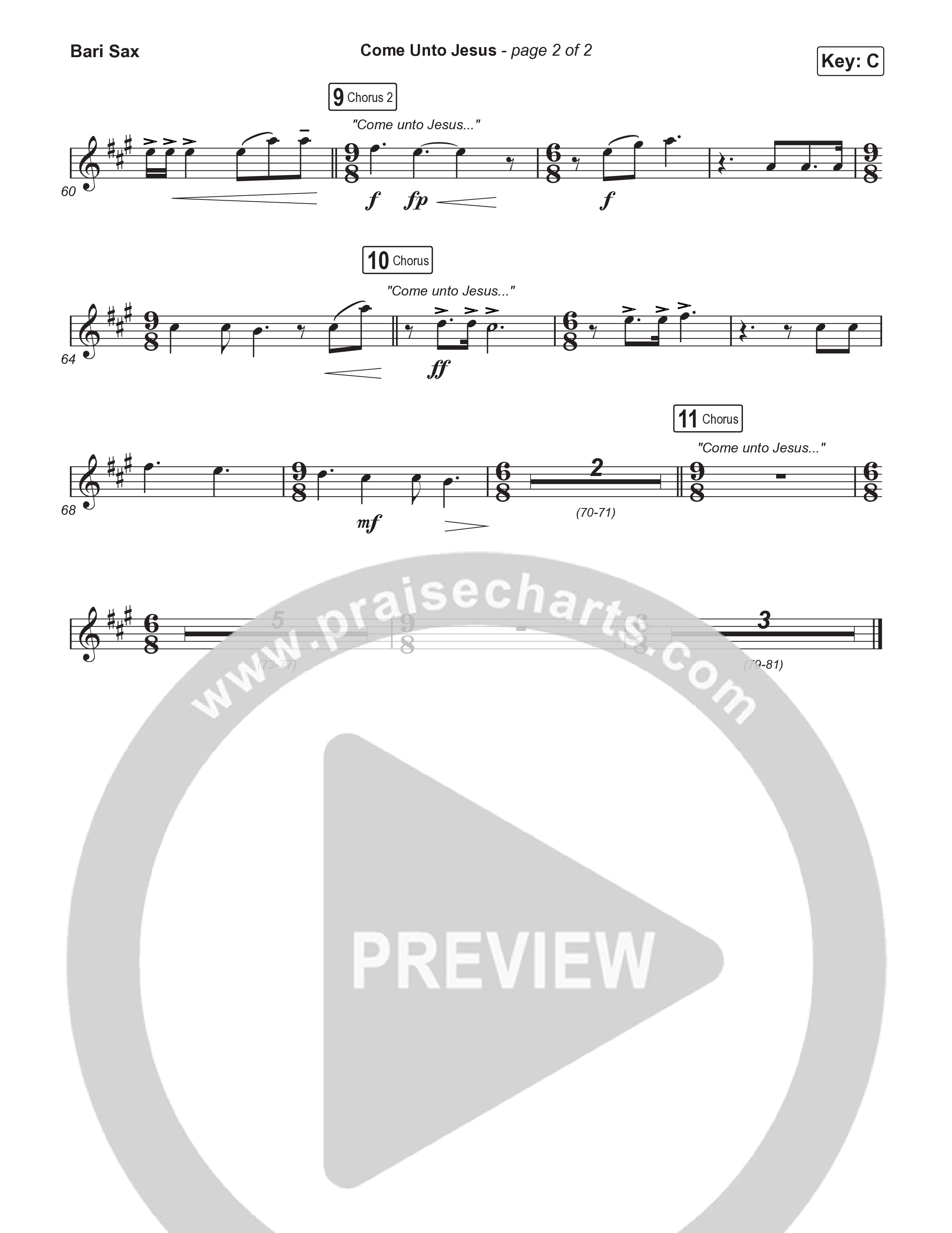 Come Unto Jesus (Sing It Now) Bari Sax (Keith & Kristyn Getty / Laura Story / Jordan Kauflin / Arr. Luke Gambill)