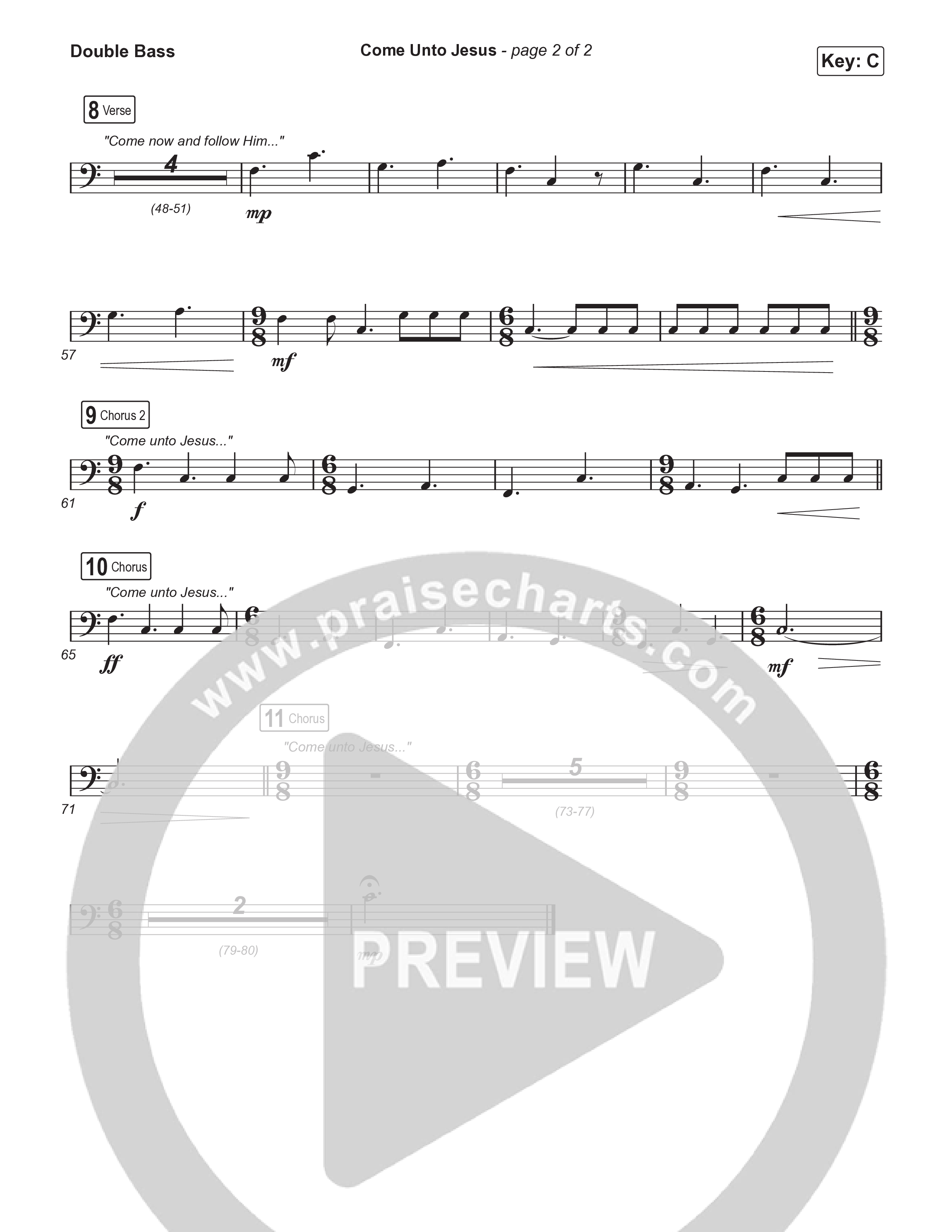 Come Unto Jesus (Sing It Now) Double Bass (Keith & Kristyn Getty / Laura Story / Jordan Kauflin / Arr. Luke Gambill)