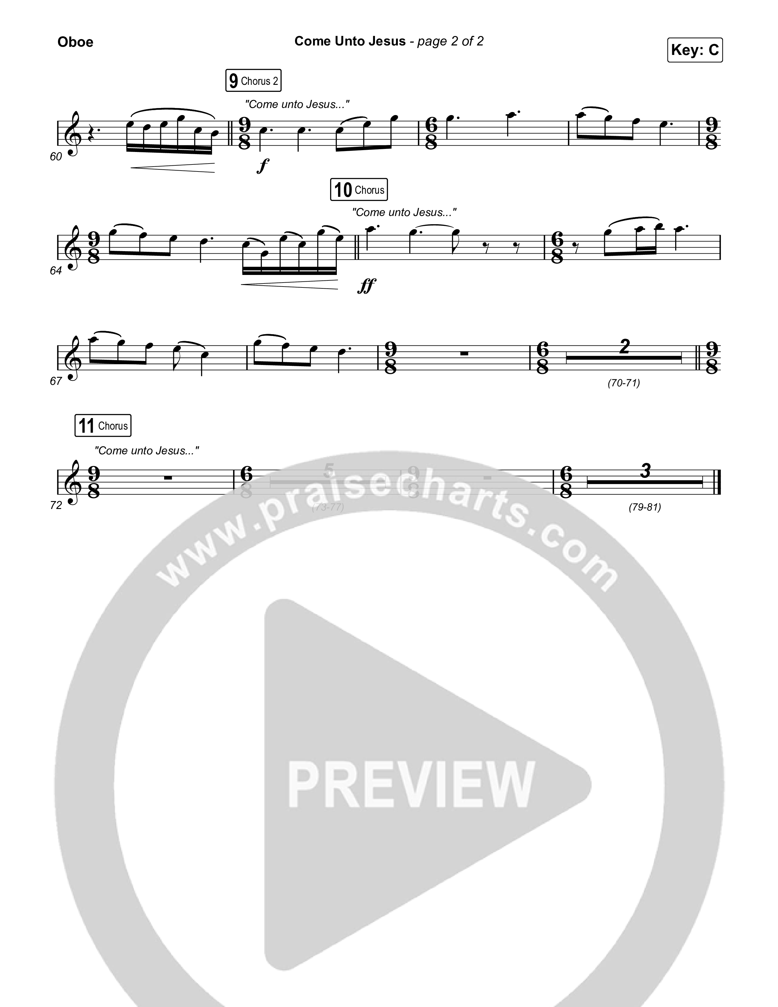 Come Unto Jesus (Sing It Now) Oboe (Keith & Kristyn Getty / Laura Story / Jordan Kauflin / Arr. Luke Gambill)