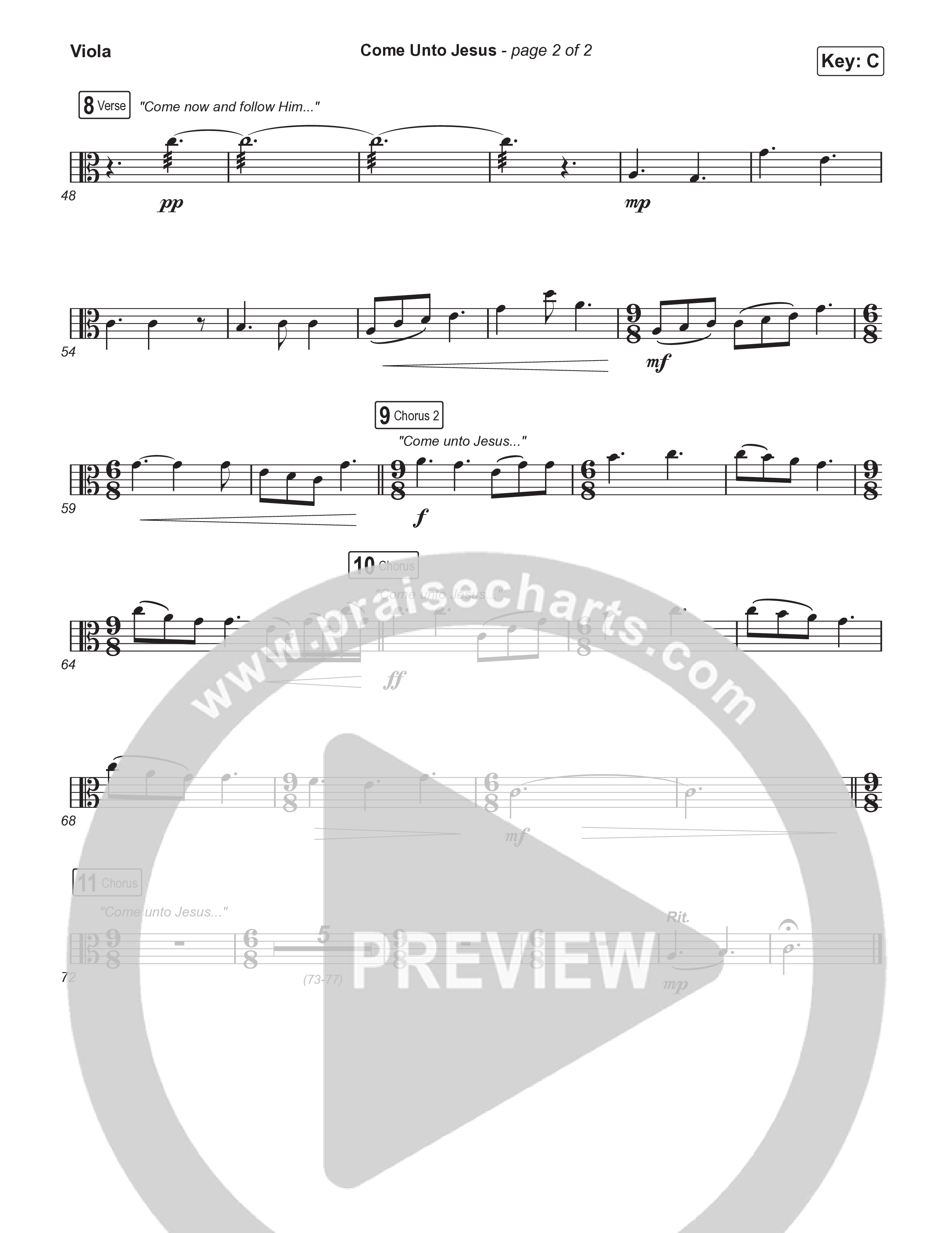 Come Unto Jesus (Sing It Now) Viola (Keith & Kristyn Getty / Laura Story / Jordan Kauflin / Arr. Luke Gambill)