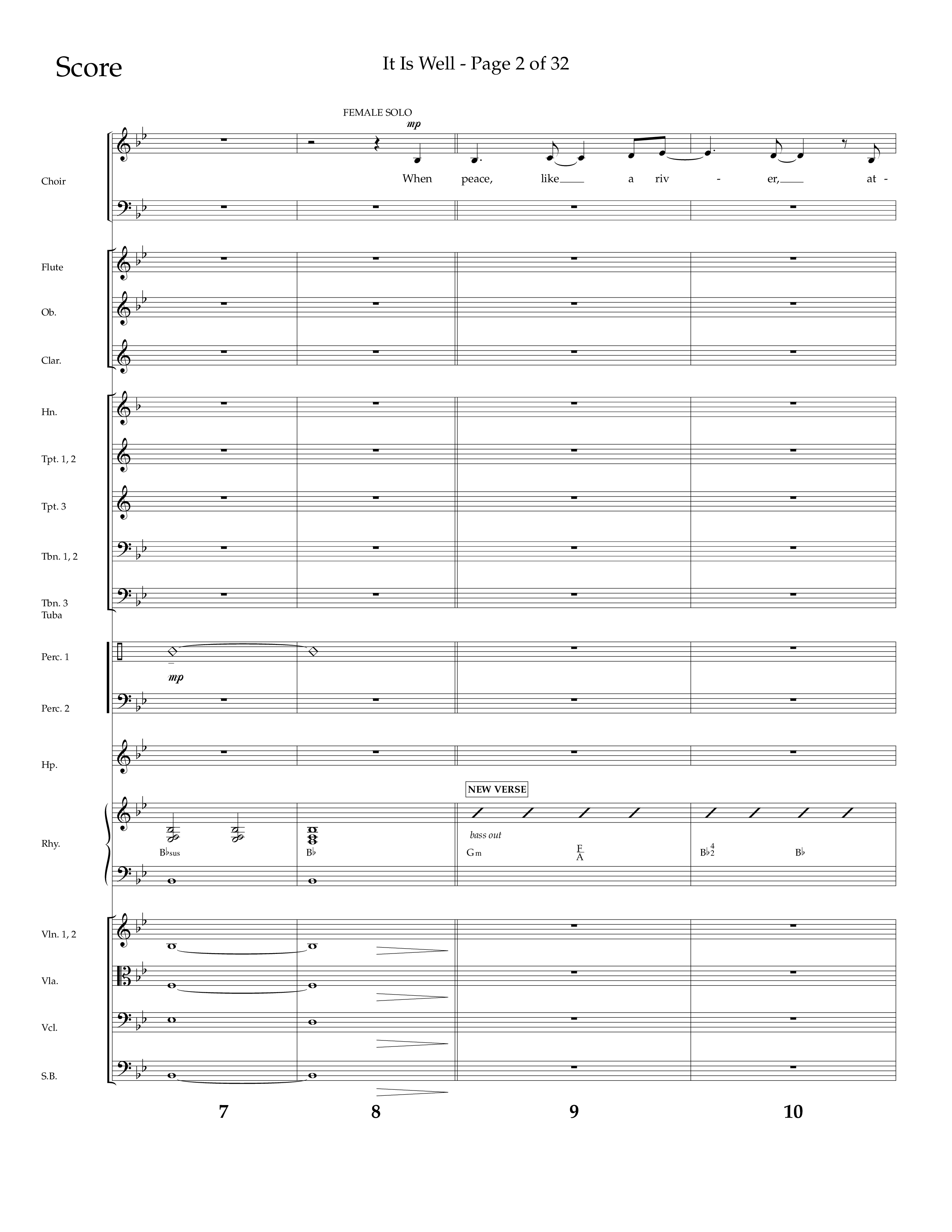 It Is Well (Choral Anthem SATB) Orchestration (Lifeway Choral / Arr. Cliff Duren)