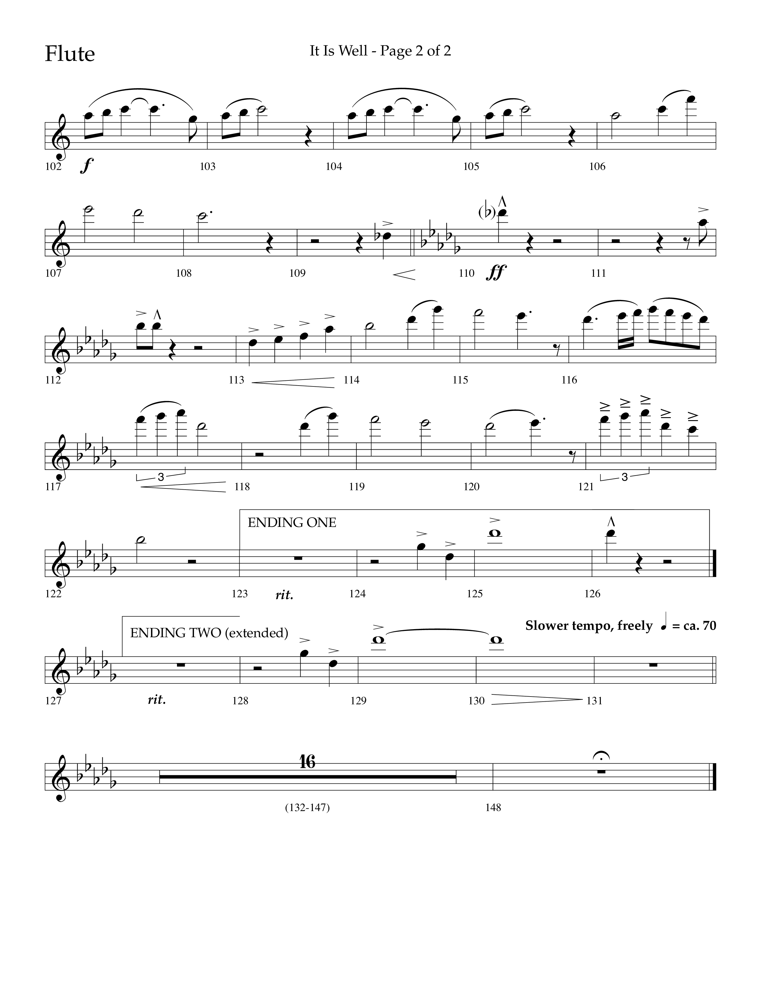It Is Well (Choral Anthem SATB) Flute (Lifeway Choral / Arr. Cliff Duren)