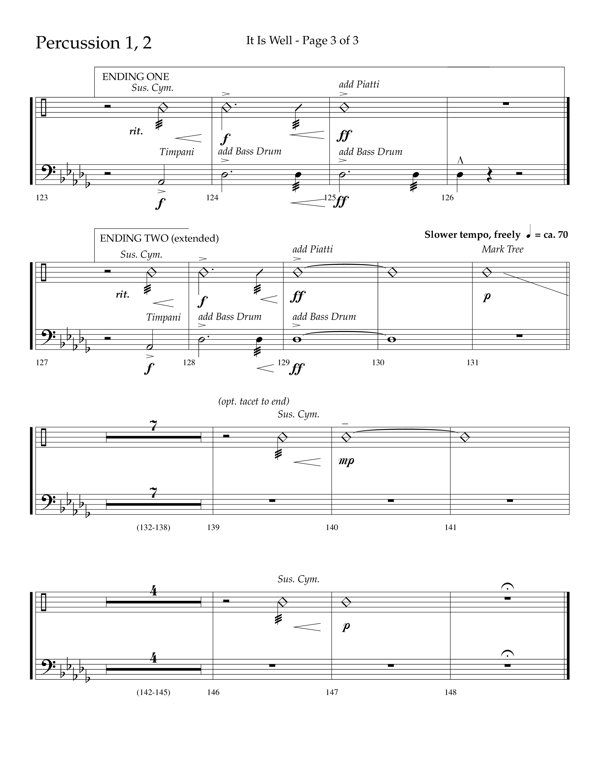 It Is Well (Choral Anthem SATB) Percussion 1/2 (Lifeway Choral / Arr. Cliff Duren)