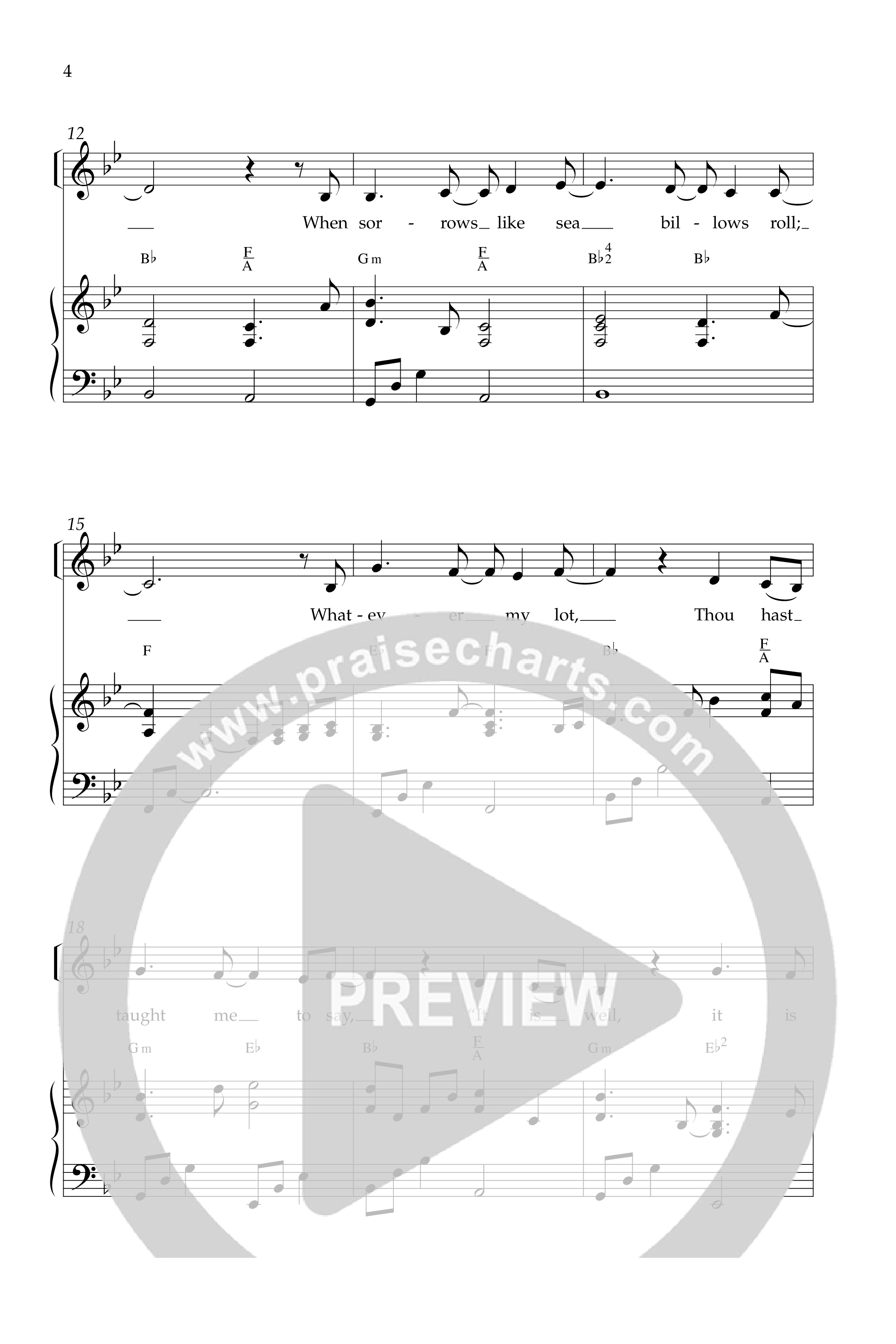 It Is Well (Choral Anthem SATB) Anthem (SATB/Piano) (Lifeway Choral / Arr. Cliff Duren)