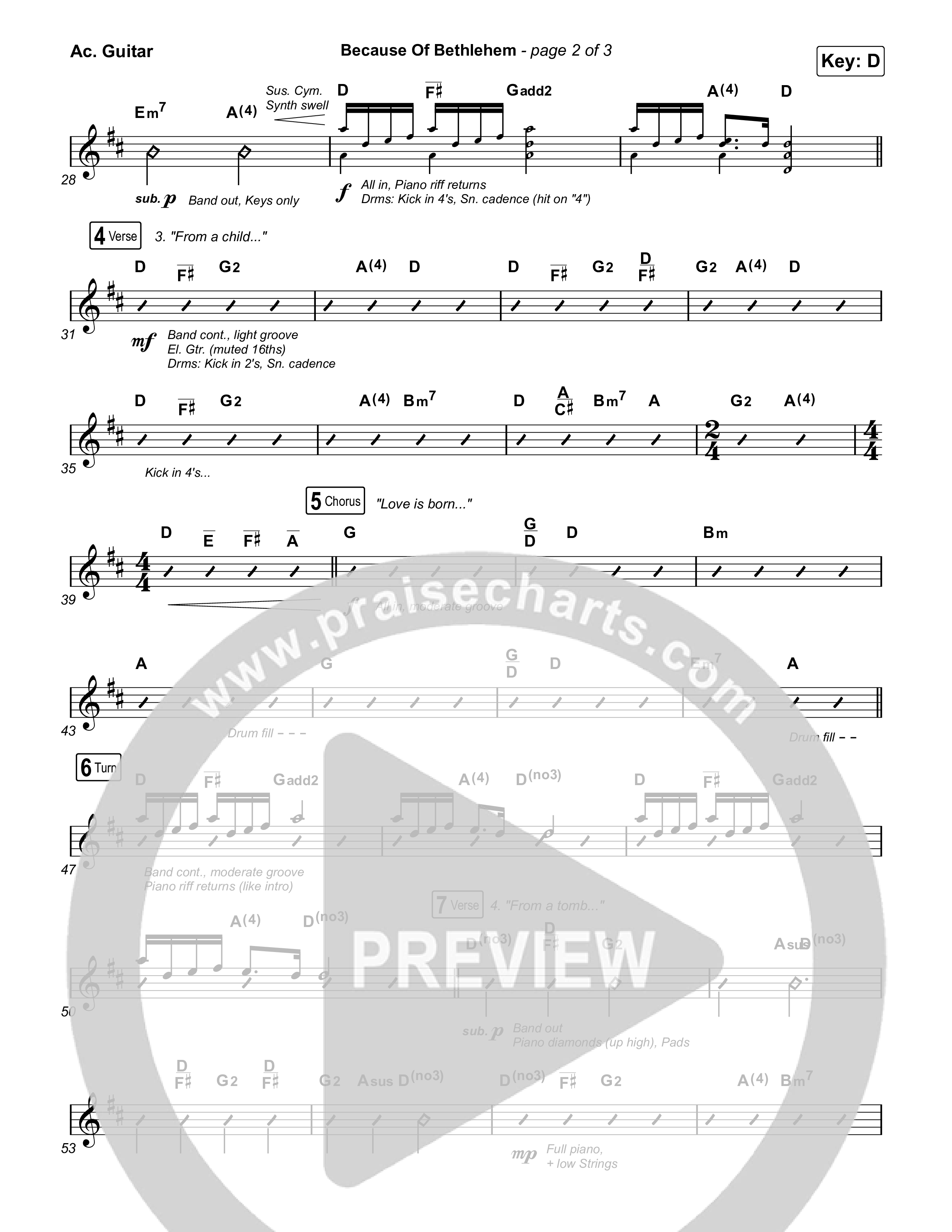 Because Of Bethlehem Acoustic Guitar (Matthew West)