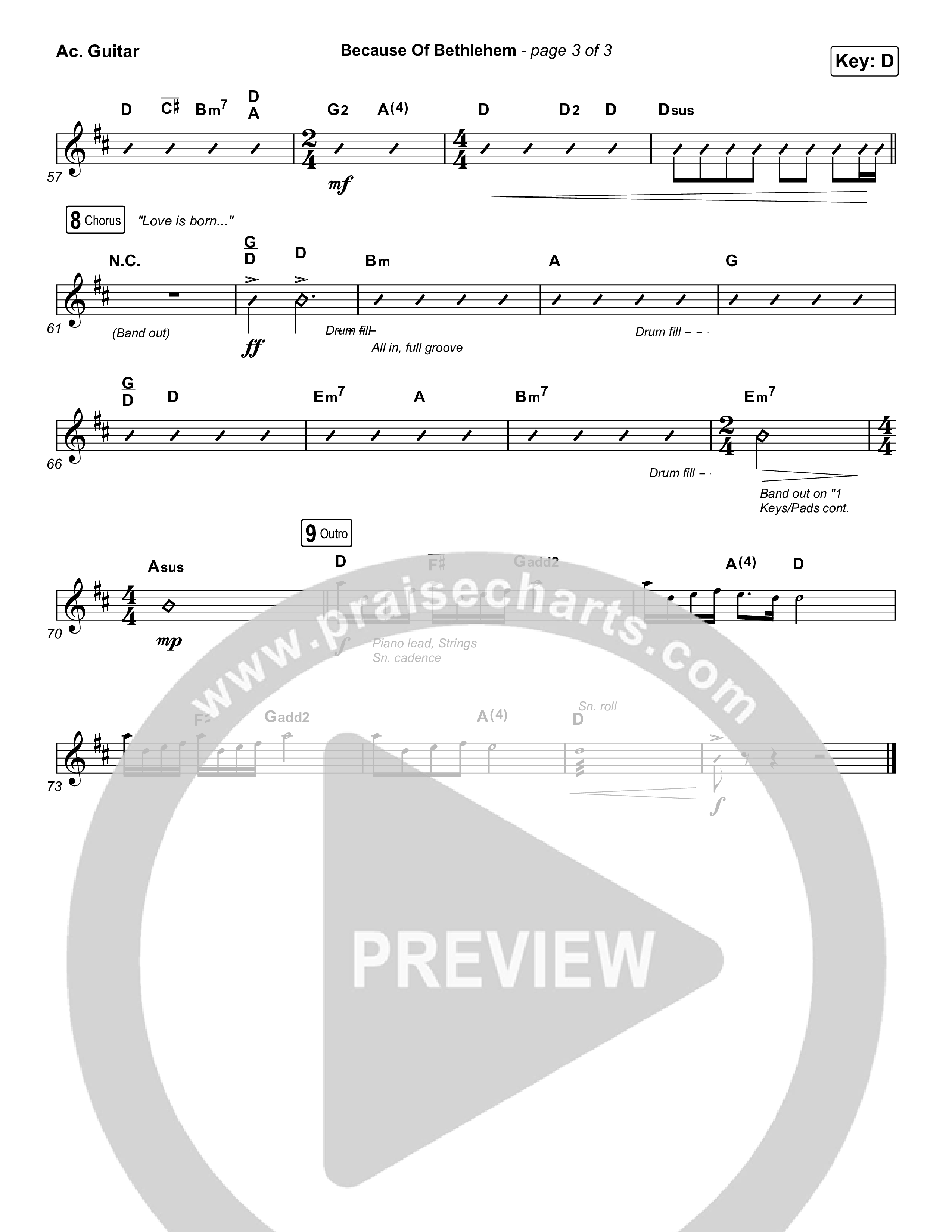 Because Of Bethlehem Acoustic Guitar (Matthew West)