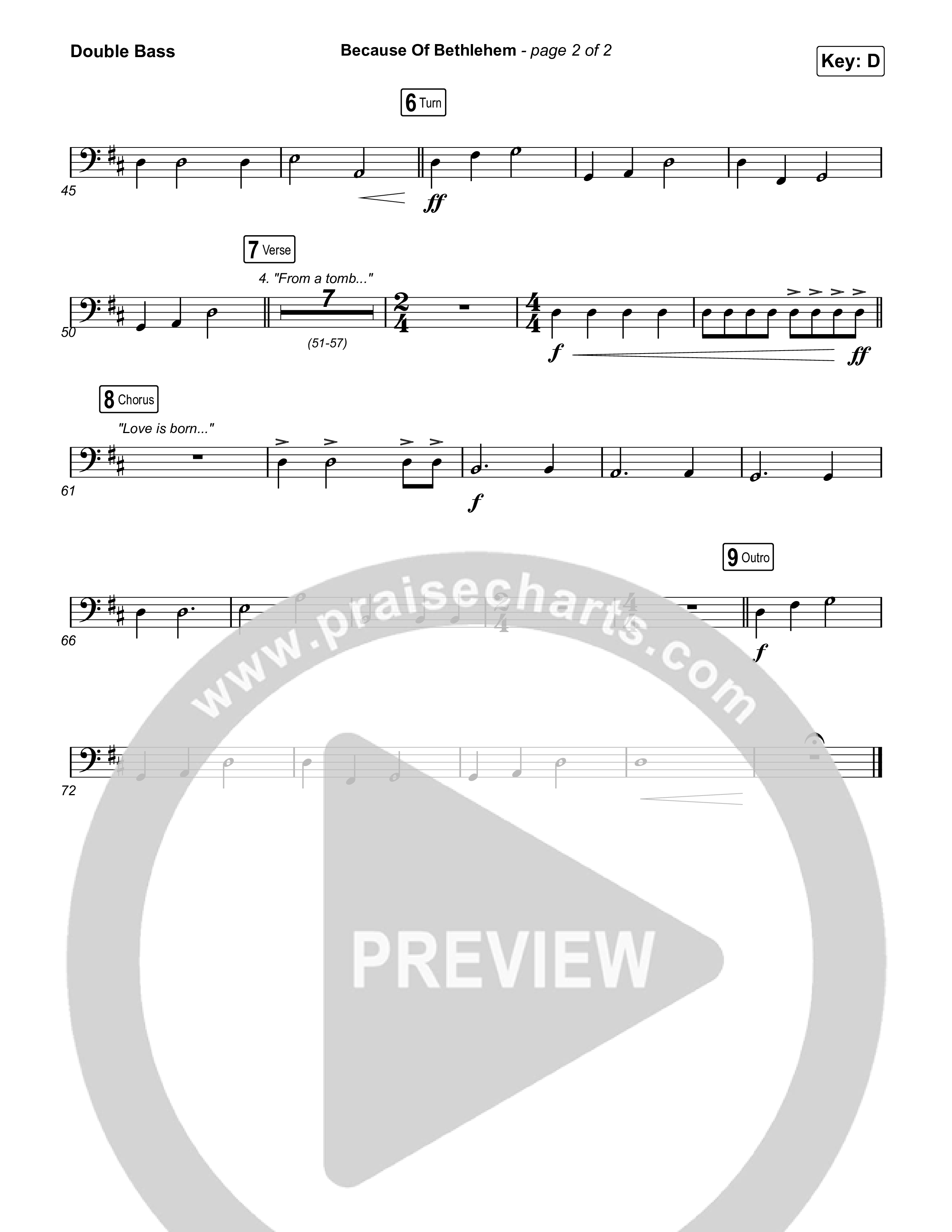 Because Of Bethlehem String Bass (Matthew West)