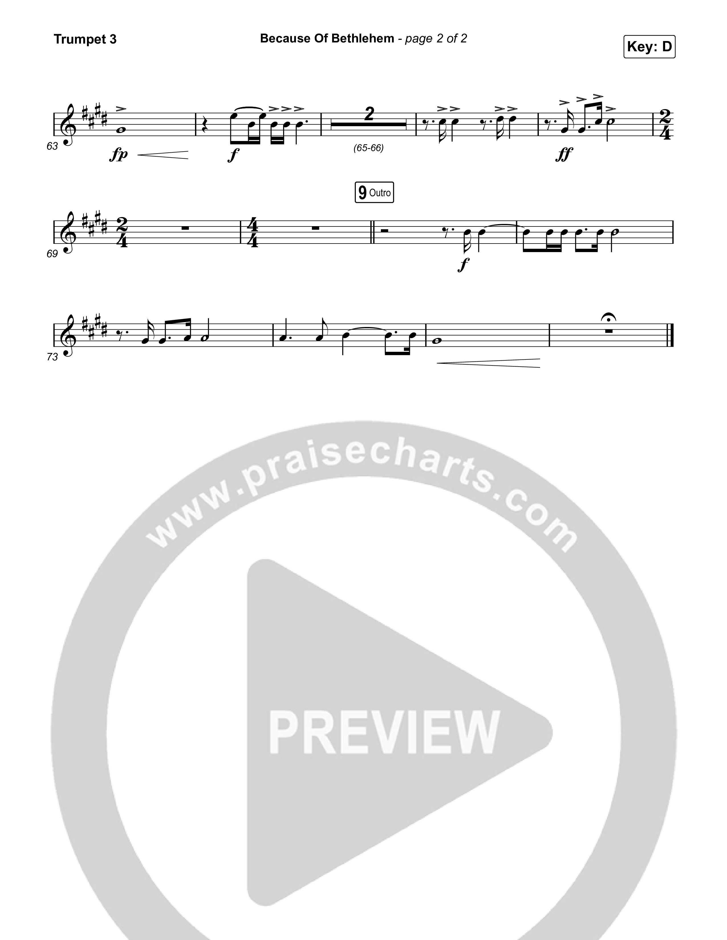 Because Of Bethlehem Trumpet 3 (Matthew West)