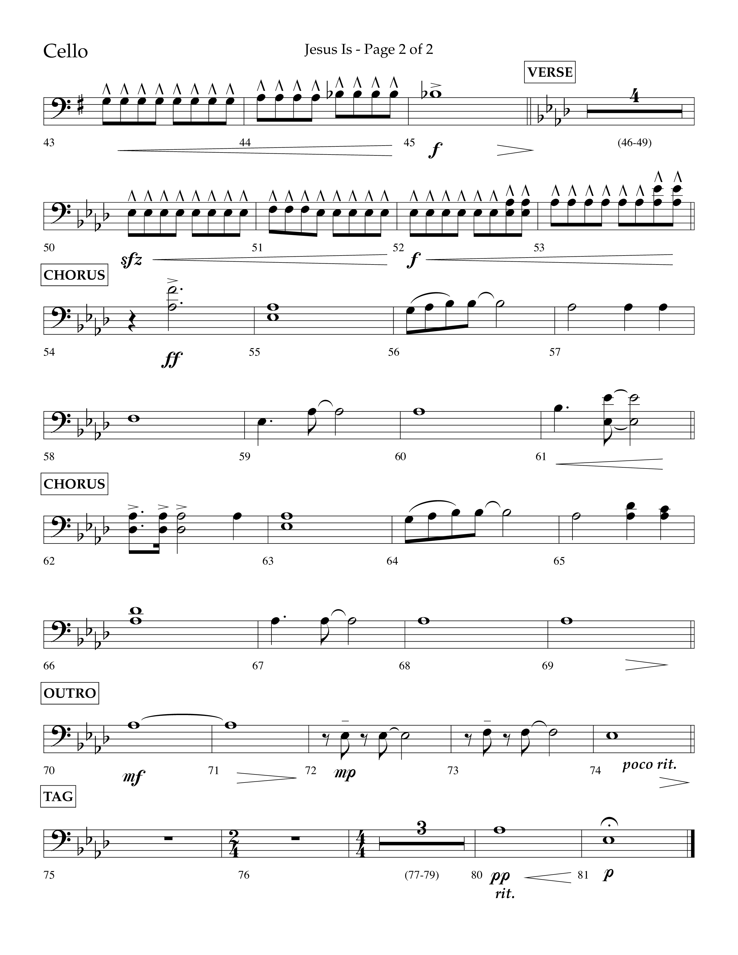 Jesus Is (Choral Anthem SATB) Cello (Lifeway Choral / Arr. John Bolin / Arr. Don Koch / Orch. Cliff Duren)