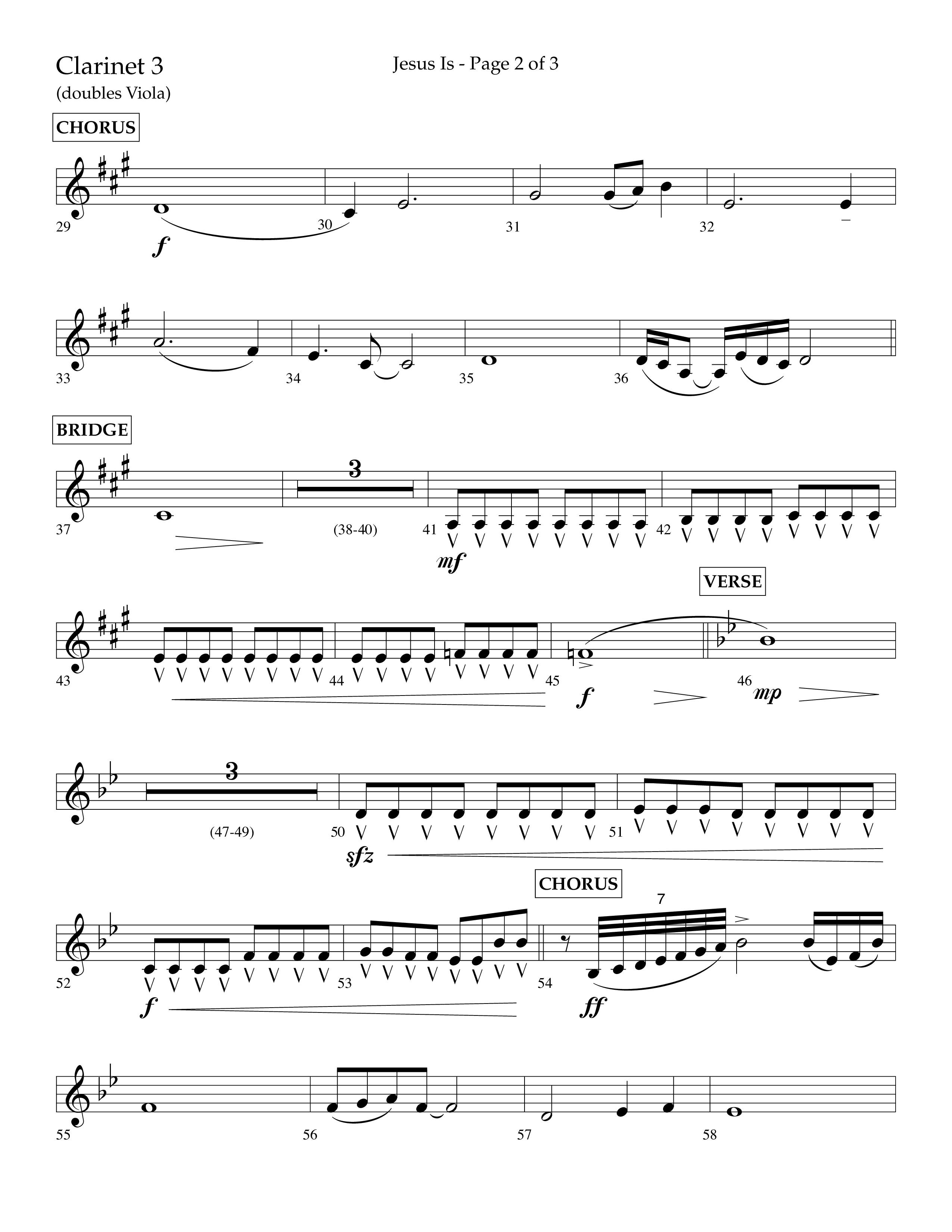 Jesus Is (Choral Anthem SATB) Clarinet 3 (Lifeway Choral / Arr. John Bolin / Arr. Don Koch / Orch. Cliff Duren)