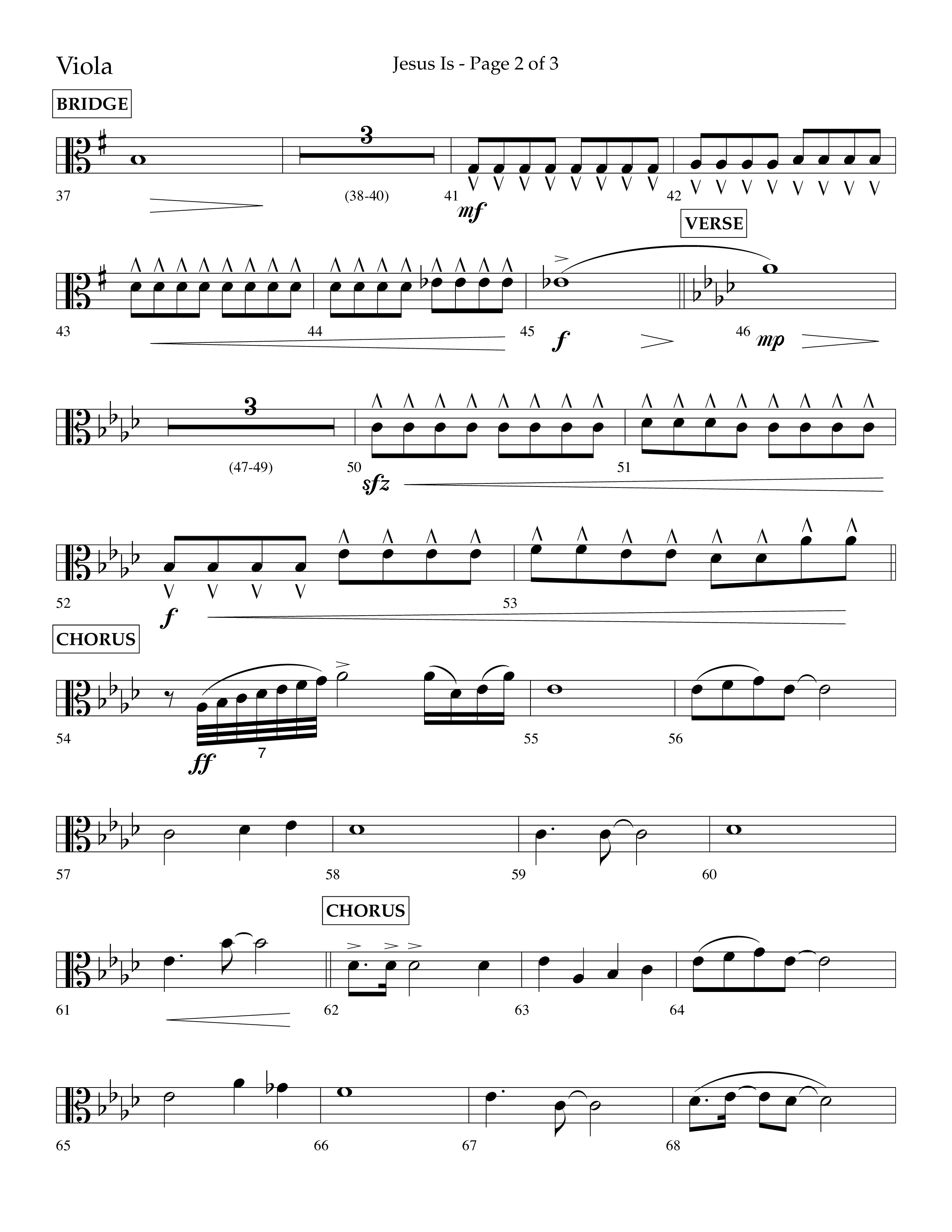 Jesus Is (Choral Anthem SATB) Viola (Lifeway Choral / Arr. John Bolin / Arr. Don Koch / Orch. Cliff Duren)