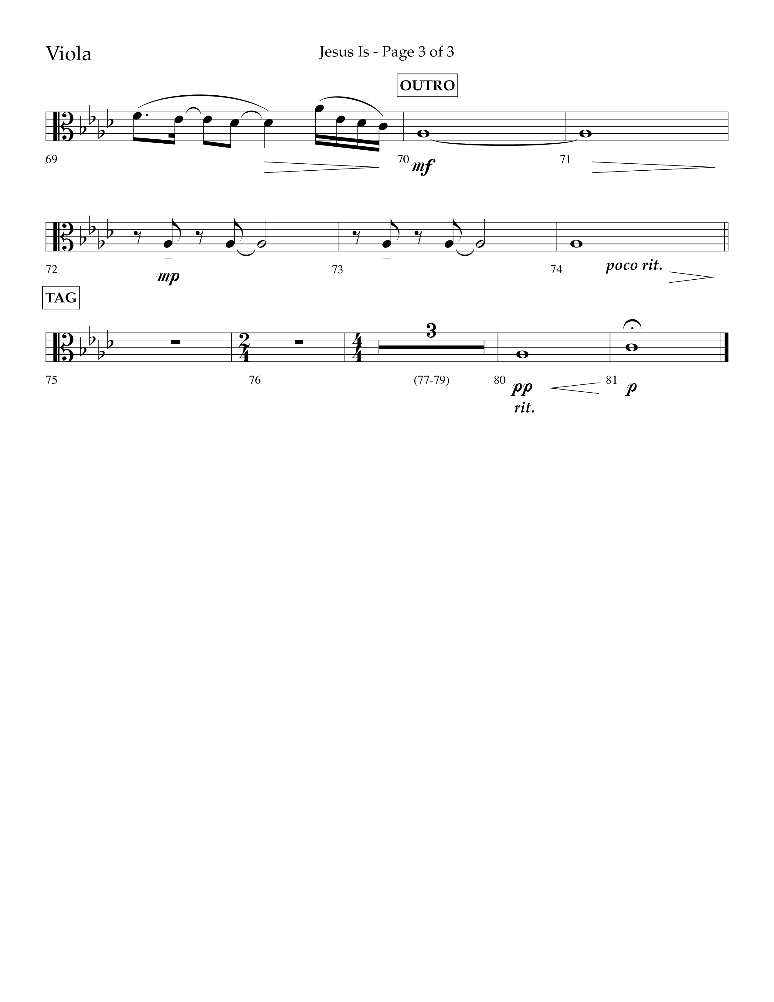 Jesus Is (Choral Anthem SATB) Viola (Lifeway Choral / Arr. John Bolin / Arr. Don Koch / Orch. Cliff Duren)