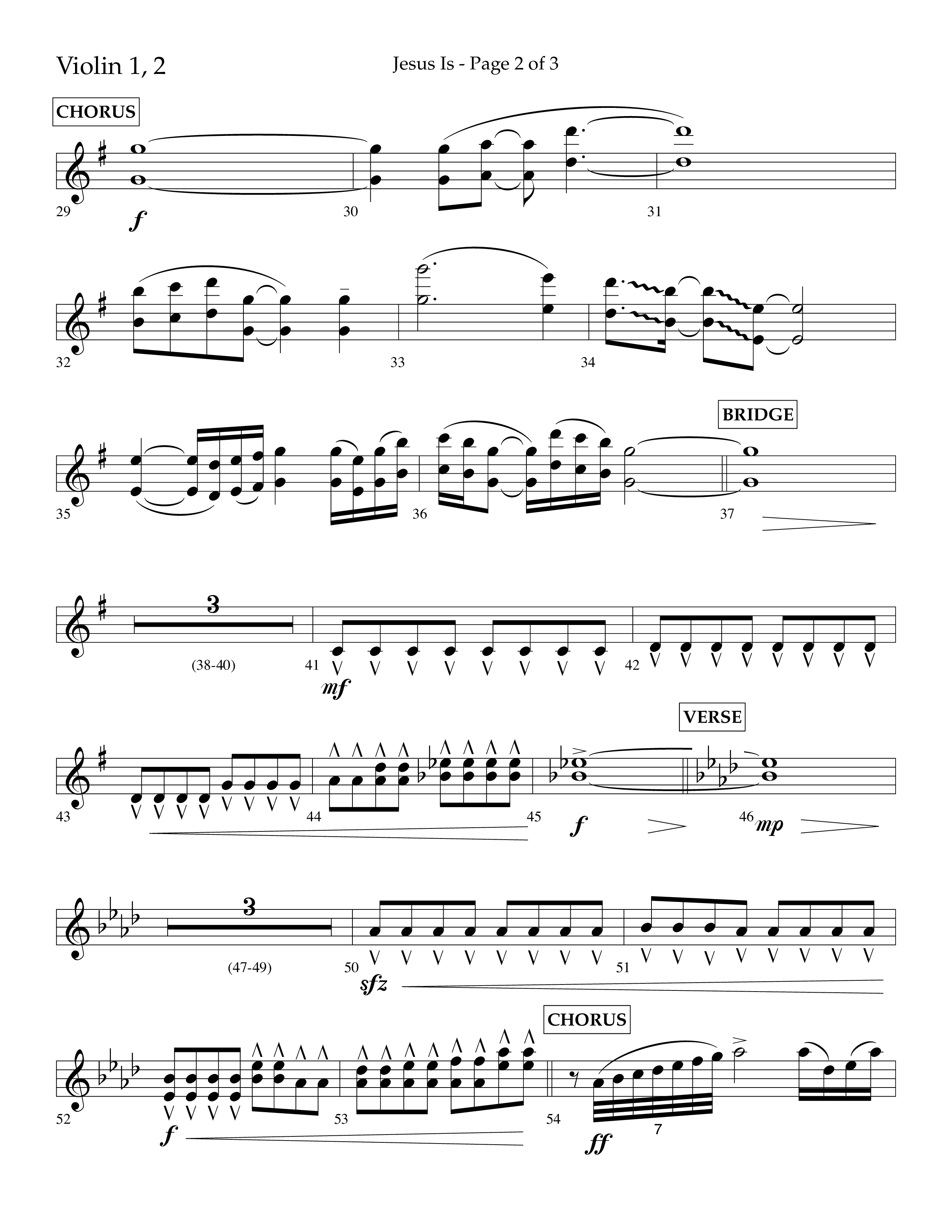 Jesus Is (Choral Anthem SATB) Violin 1/2 (Lifeway Choral / Arr. John Bolin / Arr. Don Koch / Orch. Cliff Duren)