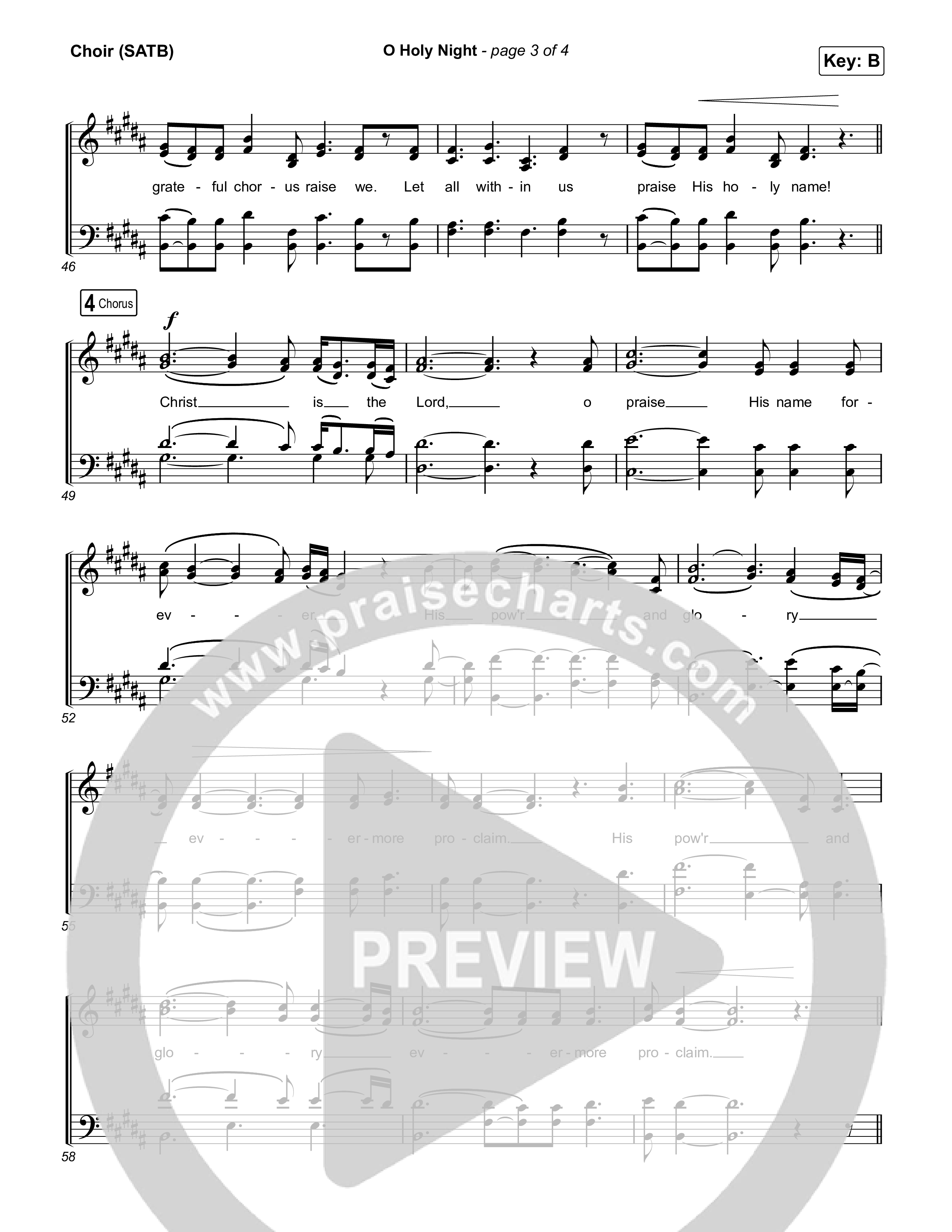 O Holy Night Vocal Sheet (SATB) (Selah)
