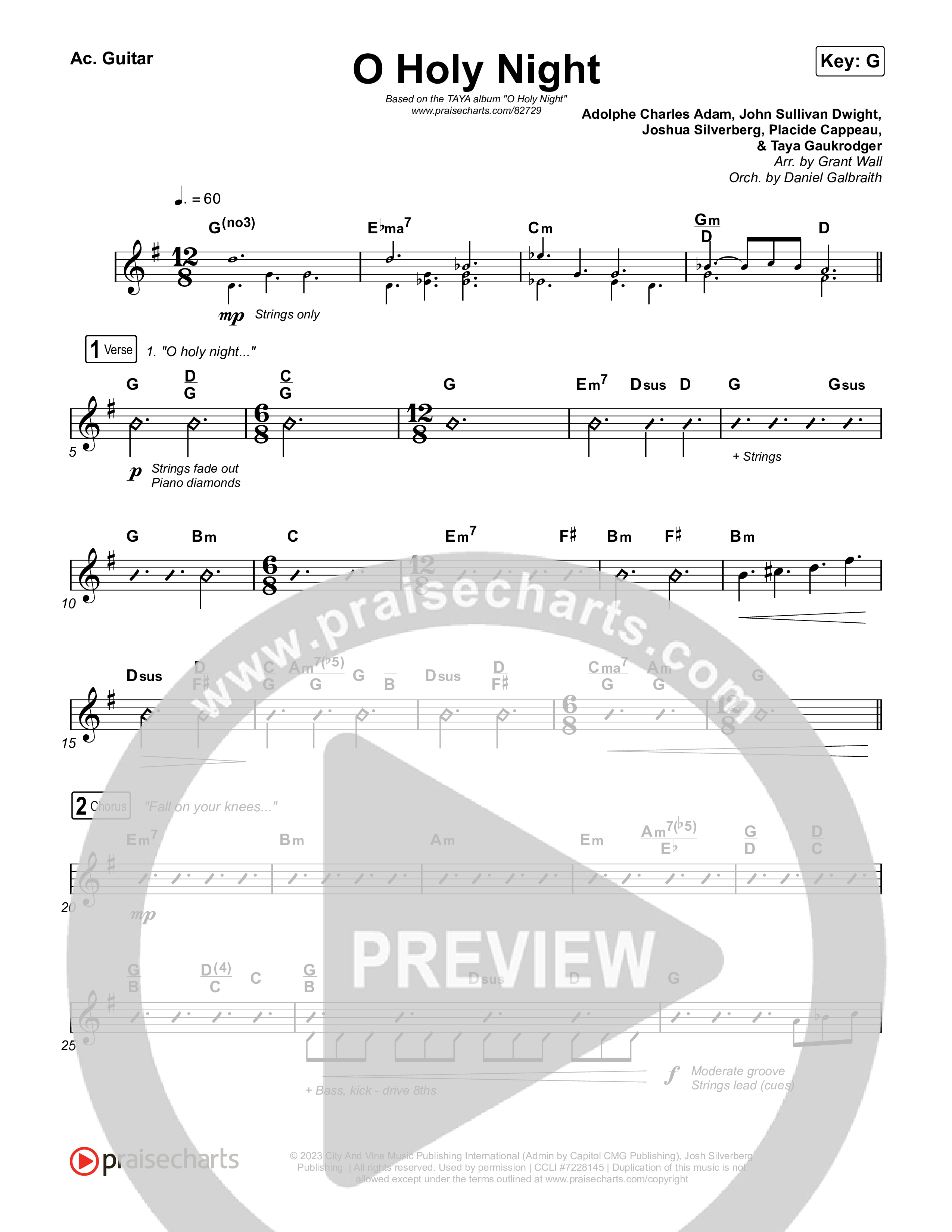 O Holy Night Rhythm Chart (TAYA)