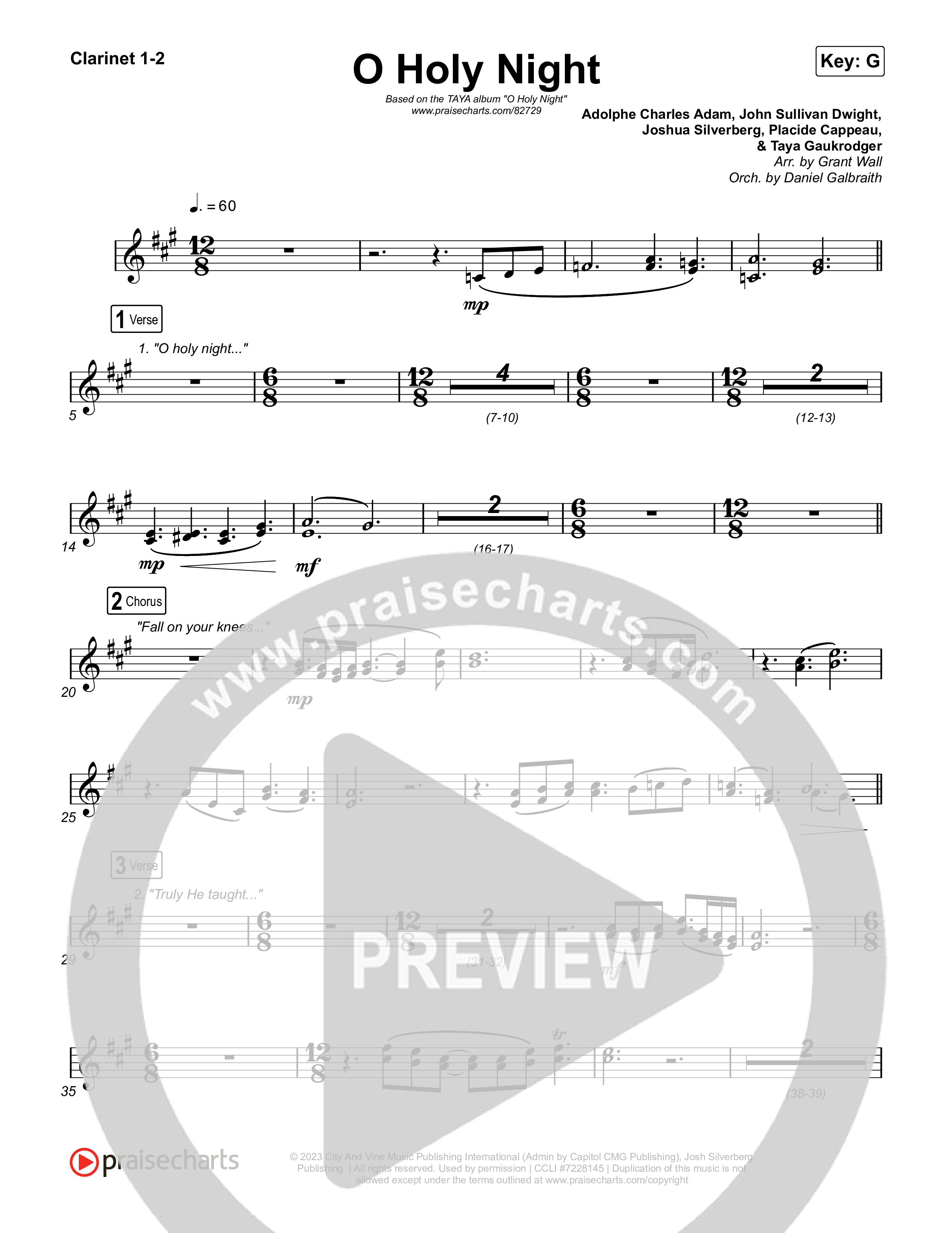 O Holy Night Clarinet 1/2 (TAYA)