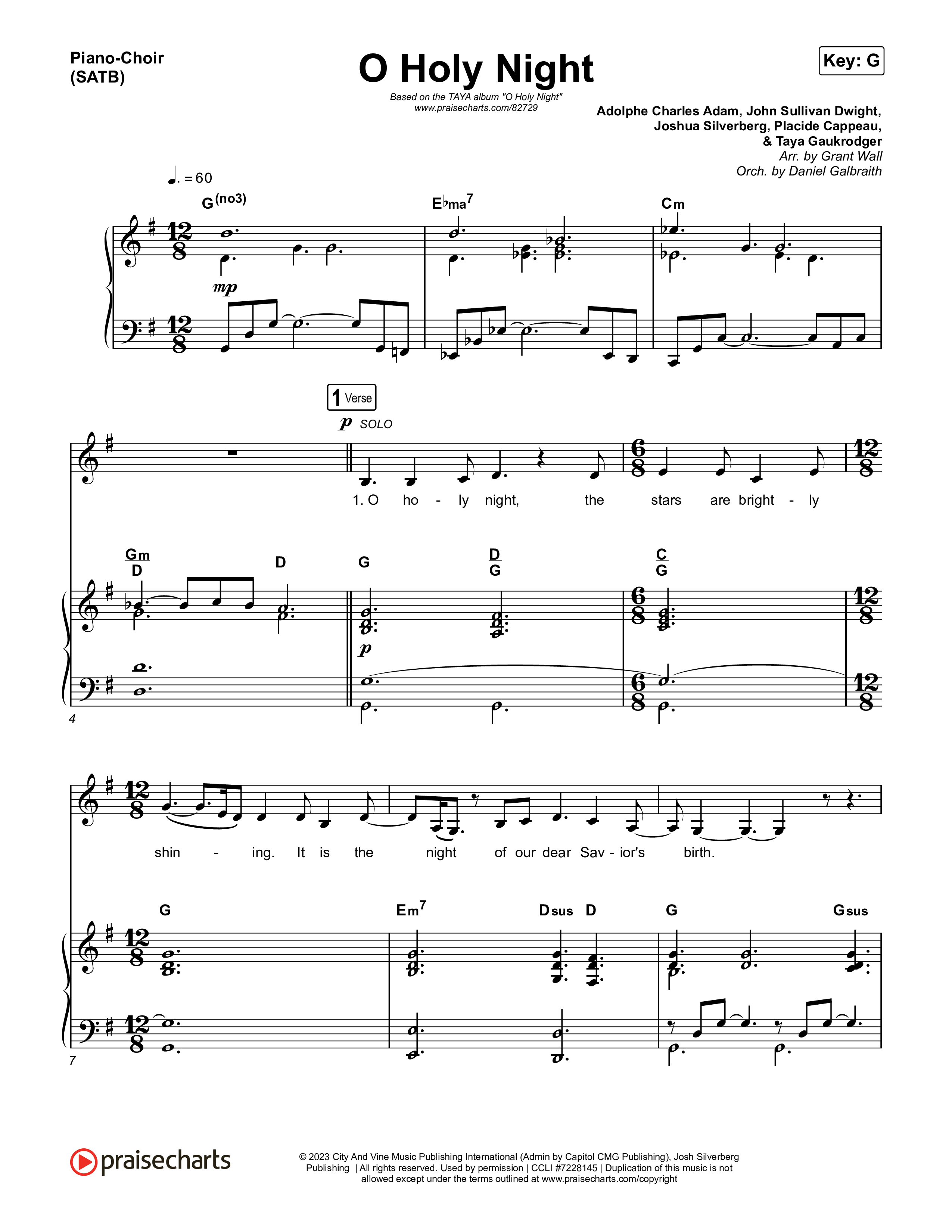 O Holy Night Piano/Vocal Pack (TAYA)