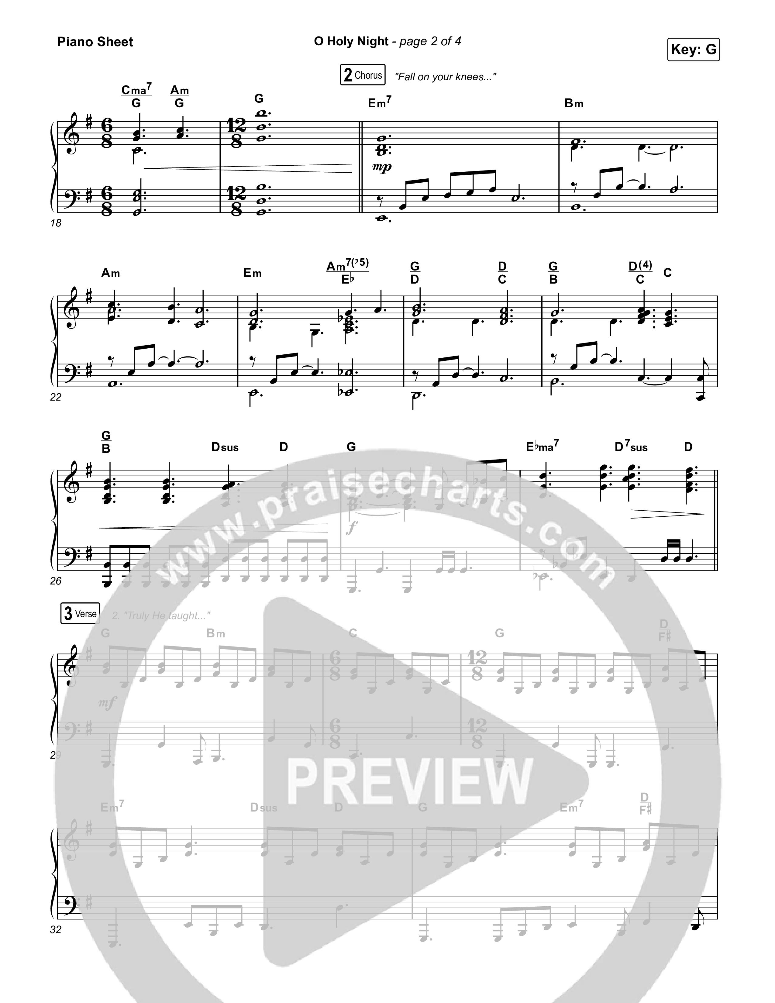 O Holy Night Piano Sheet (TAYA)