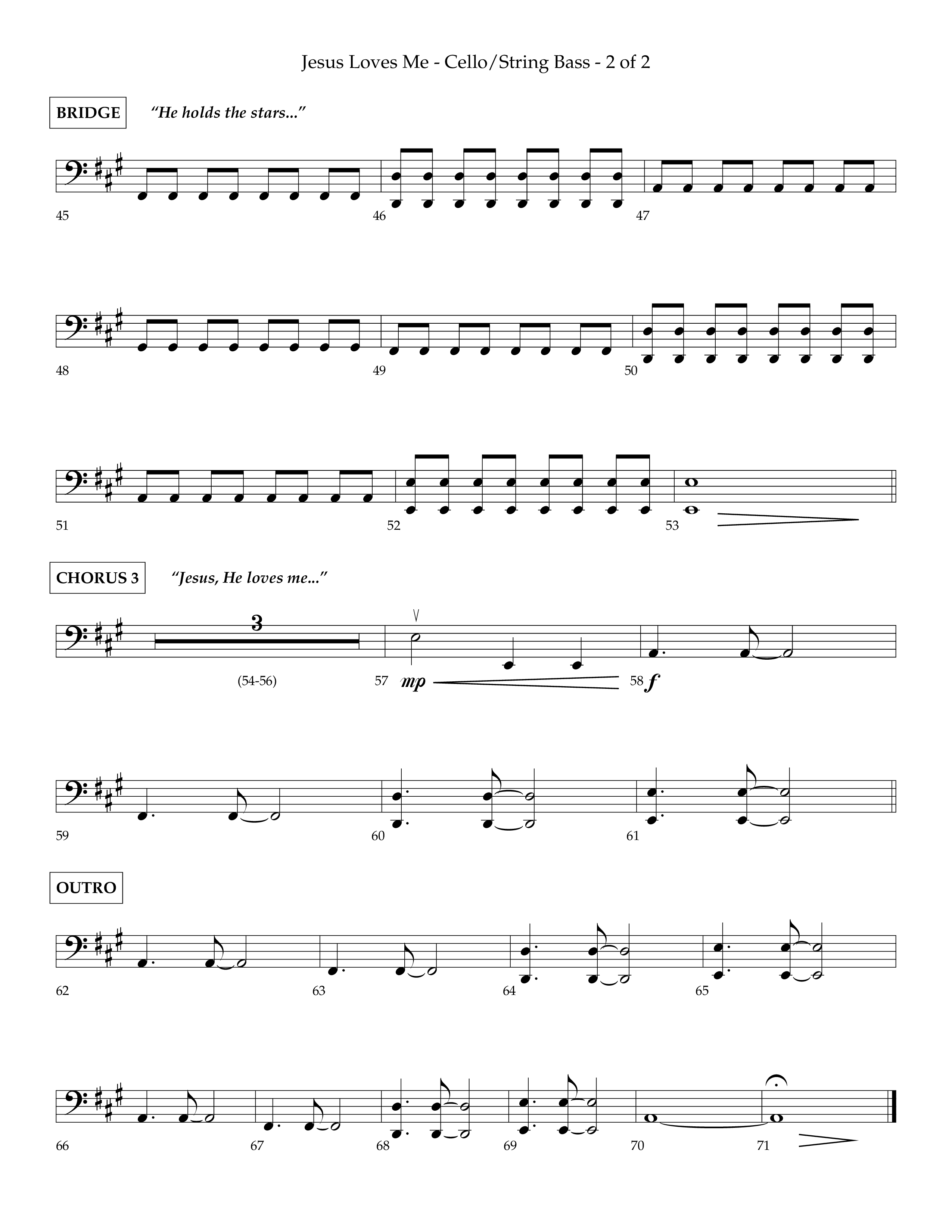 Jesus Loves Me (Choral Anthem SATB) Cello (Lifeway Choral / Arr. Charlie Sinclair / Orch. David Winkler)