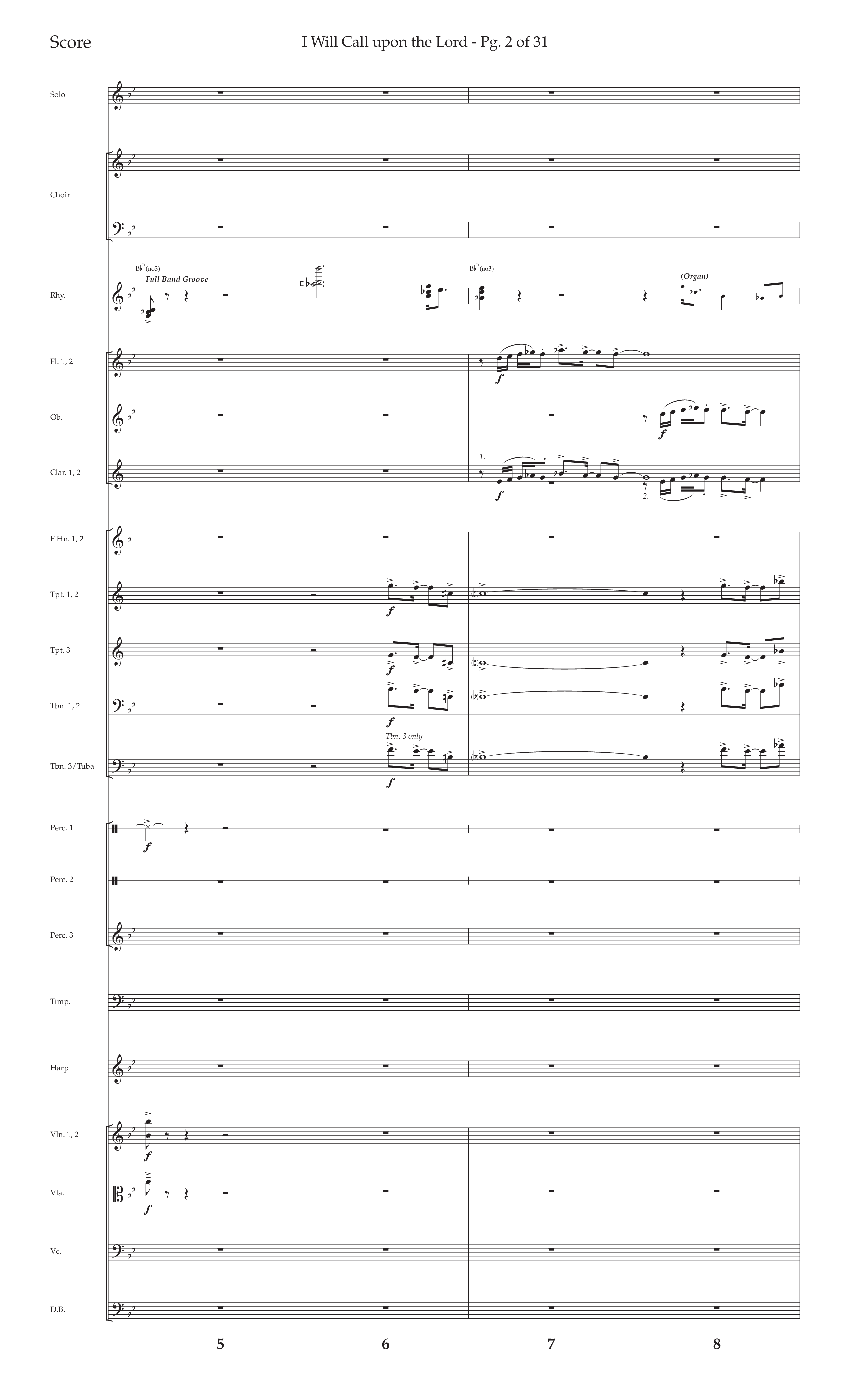 I Will Call Upon The Lord (Choral Anthem SATB) Orchestration (Lifeway Choral / Arr. Cliff Duren)