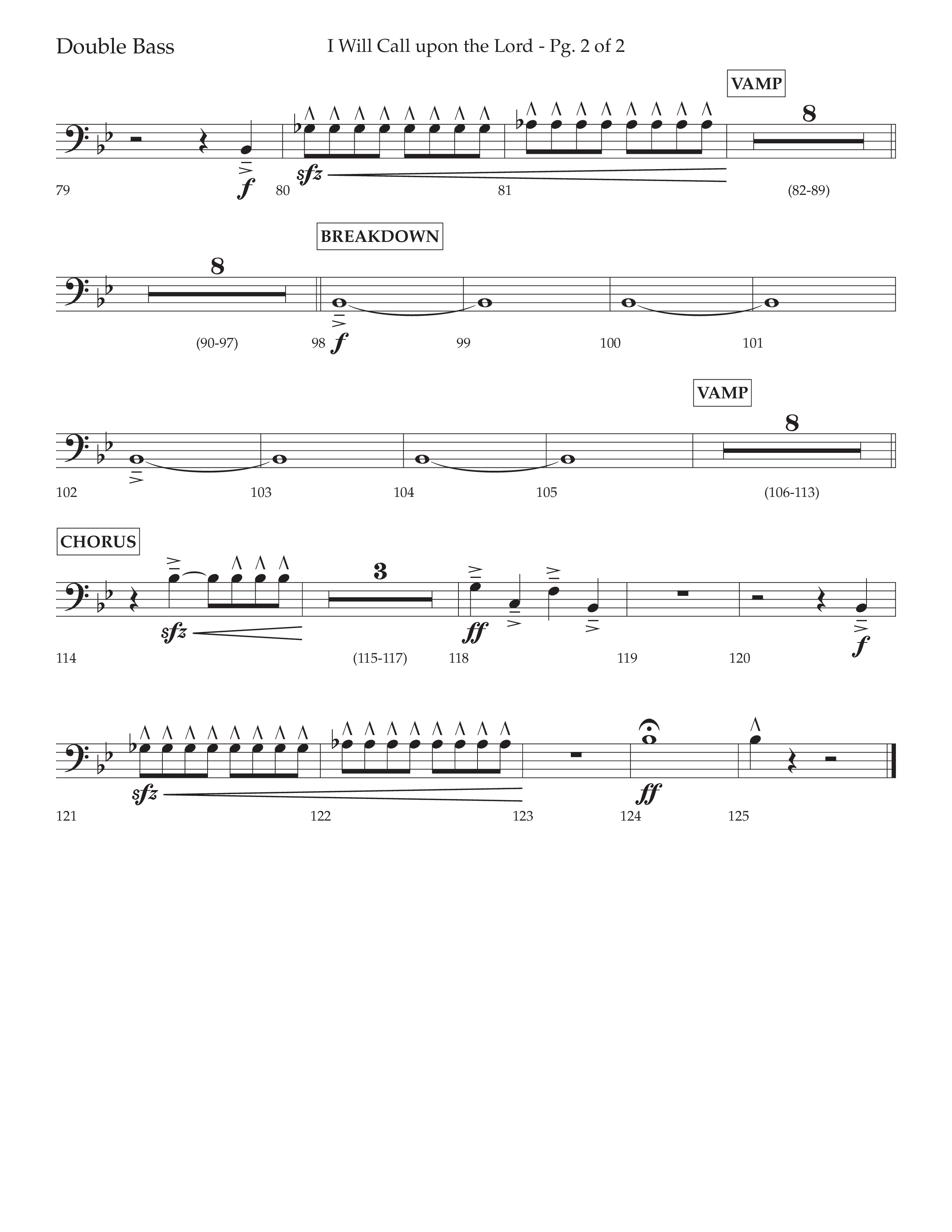 I Will Call Upon The Lord (Choral Anthem SATB) Double Bass (Lifeway Choral / Arr. Cliff Duren)