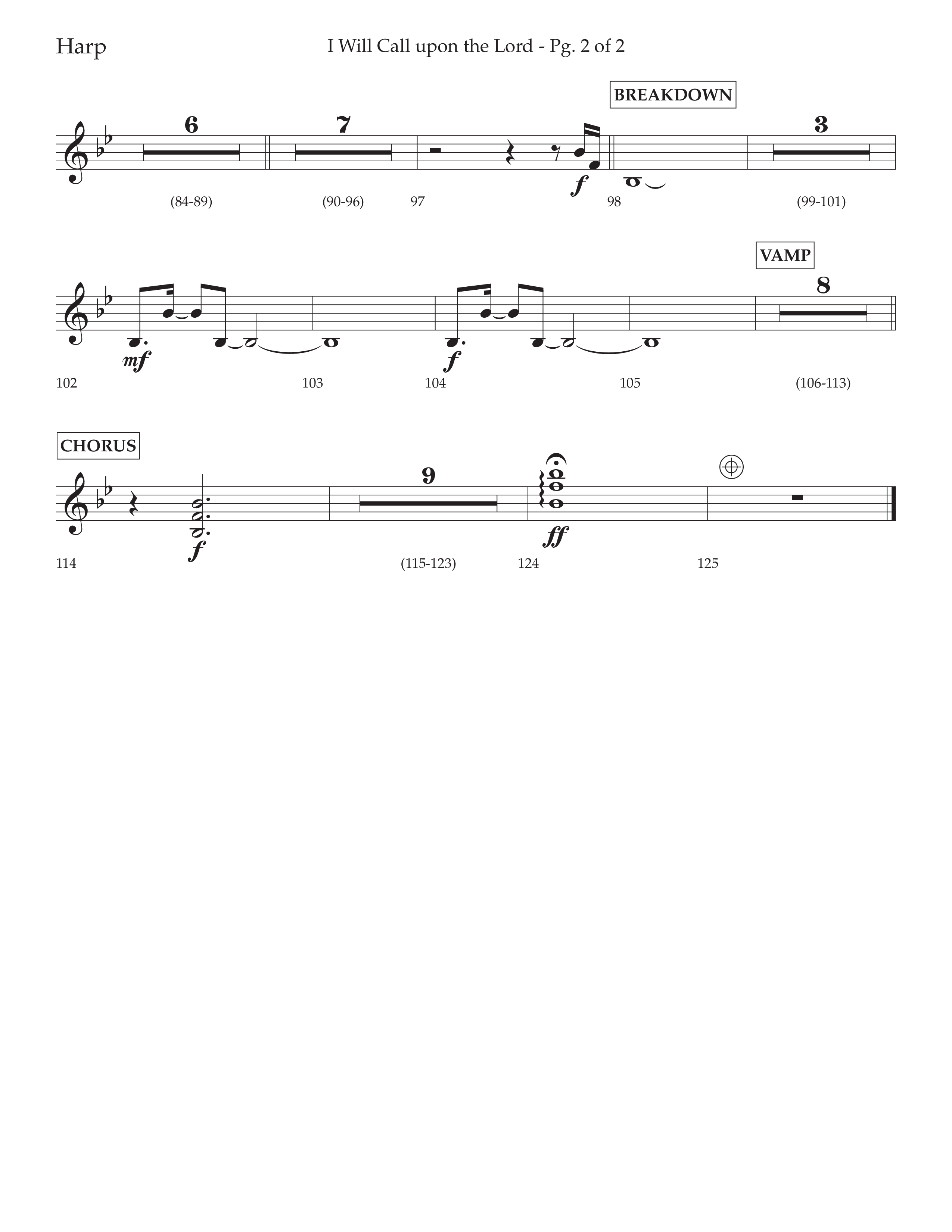 I Will Call Upon The Lord (Choral Anthem SATB) Harp (Lifeway Choral / Arr. Cliff Duren)