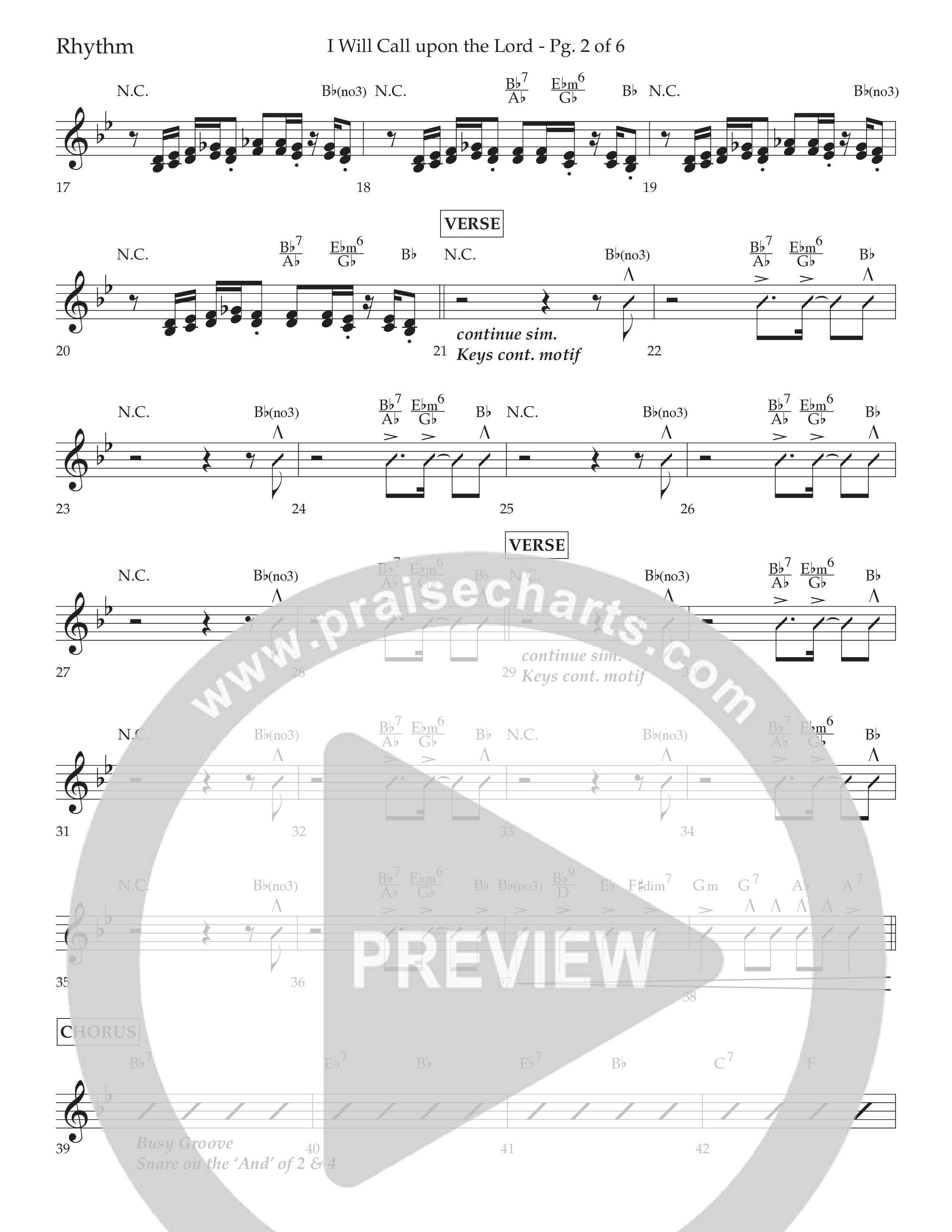 I Will Call Upon The Lord (Choral Anthem SATB) Lead Melody & Rhythm (Lifeway Choral / Arr. Cliff Duren)
