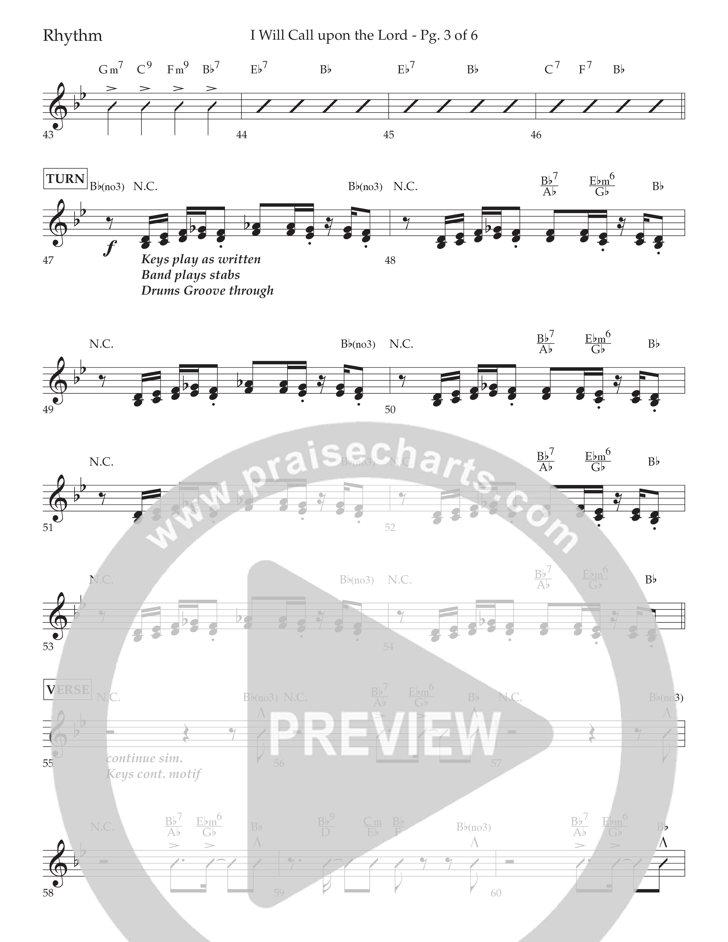 I Will Call Upon The Lord (Choral Anthem SATB) Lead Melody & Rhythm (Lifeway Choral / Arr. Cliff Duren)