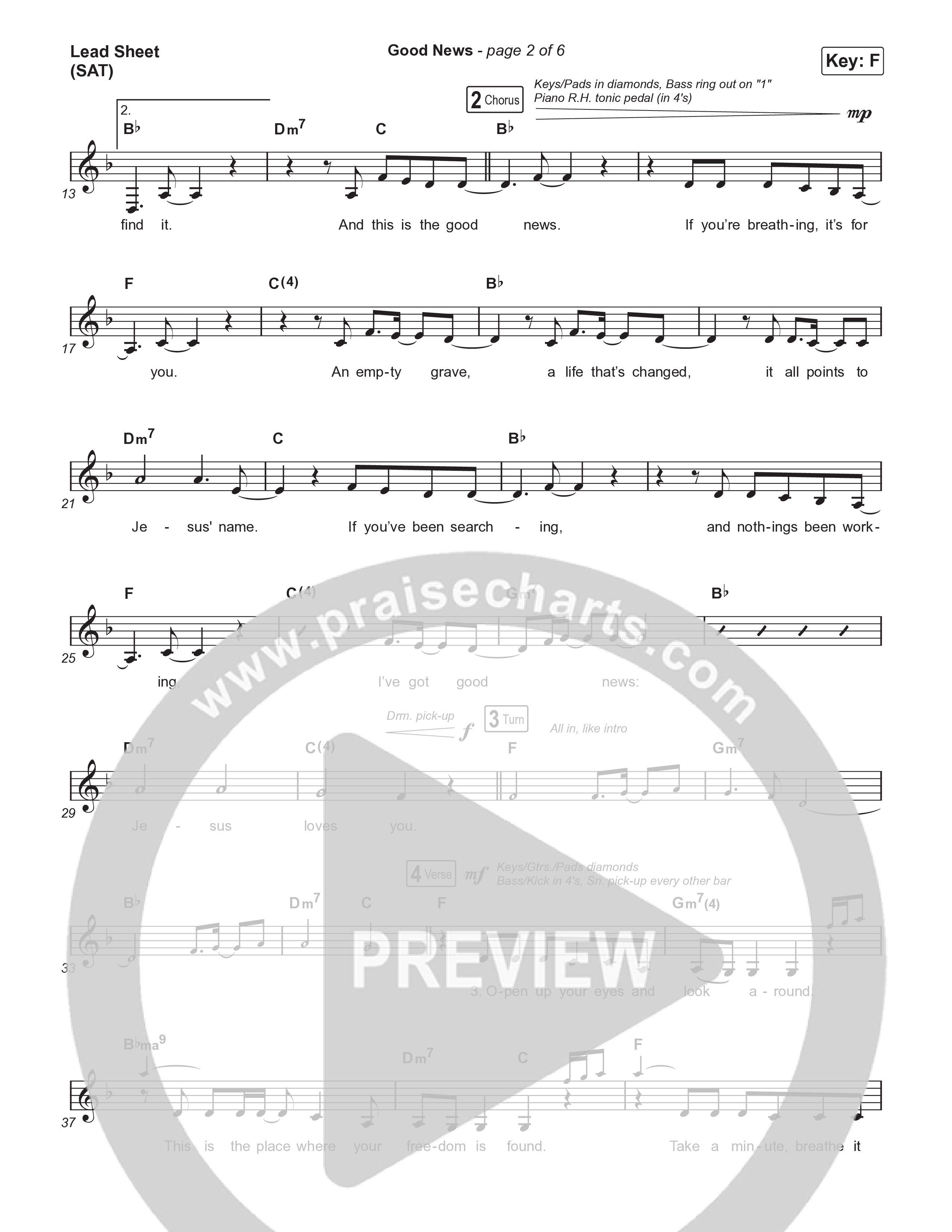 Good News Lead Sheet (SAT) (Maverick City Music / Todd Galberth)