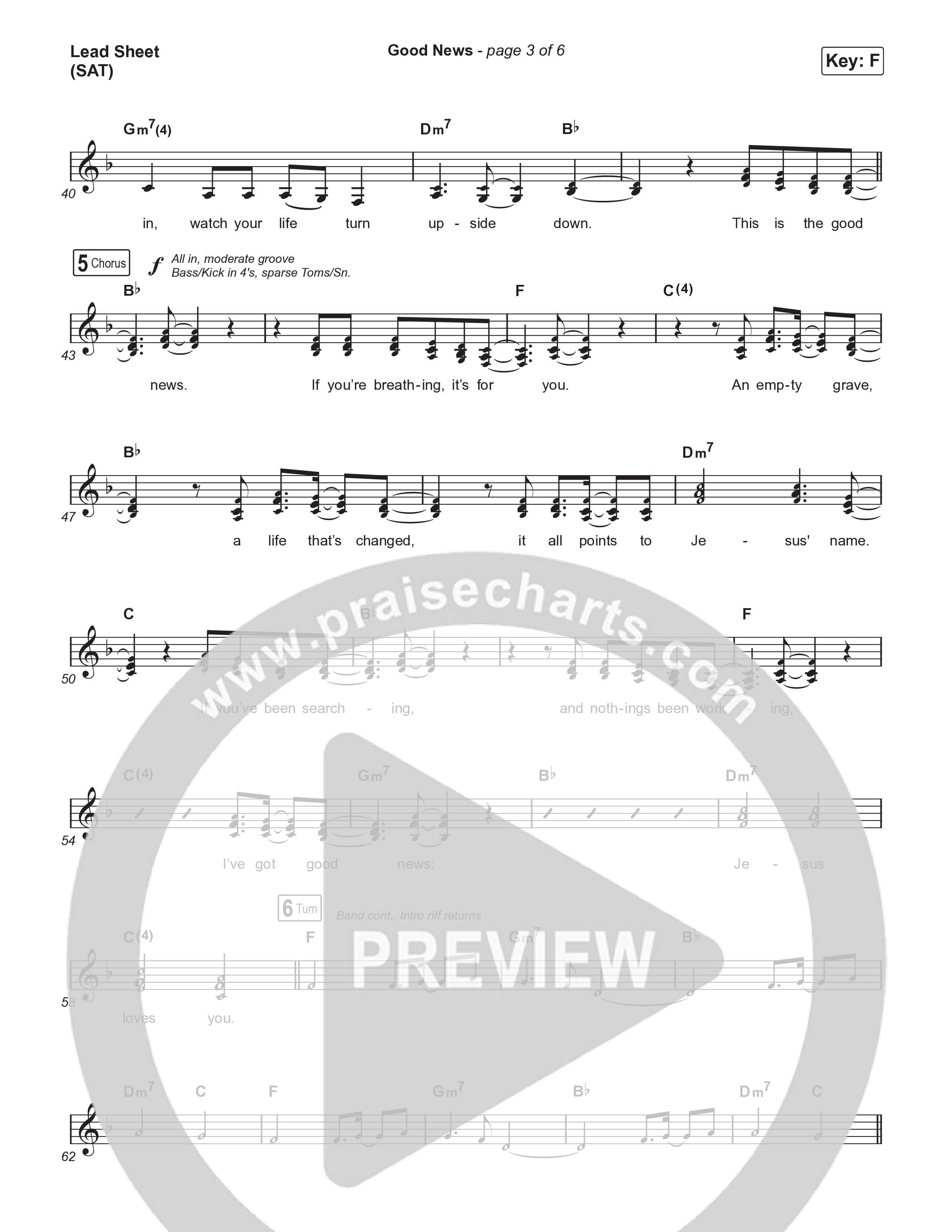 Good News Lead Sheet (SAT) (Maverick City Music / Todd Galberth)