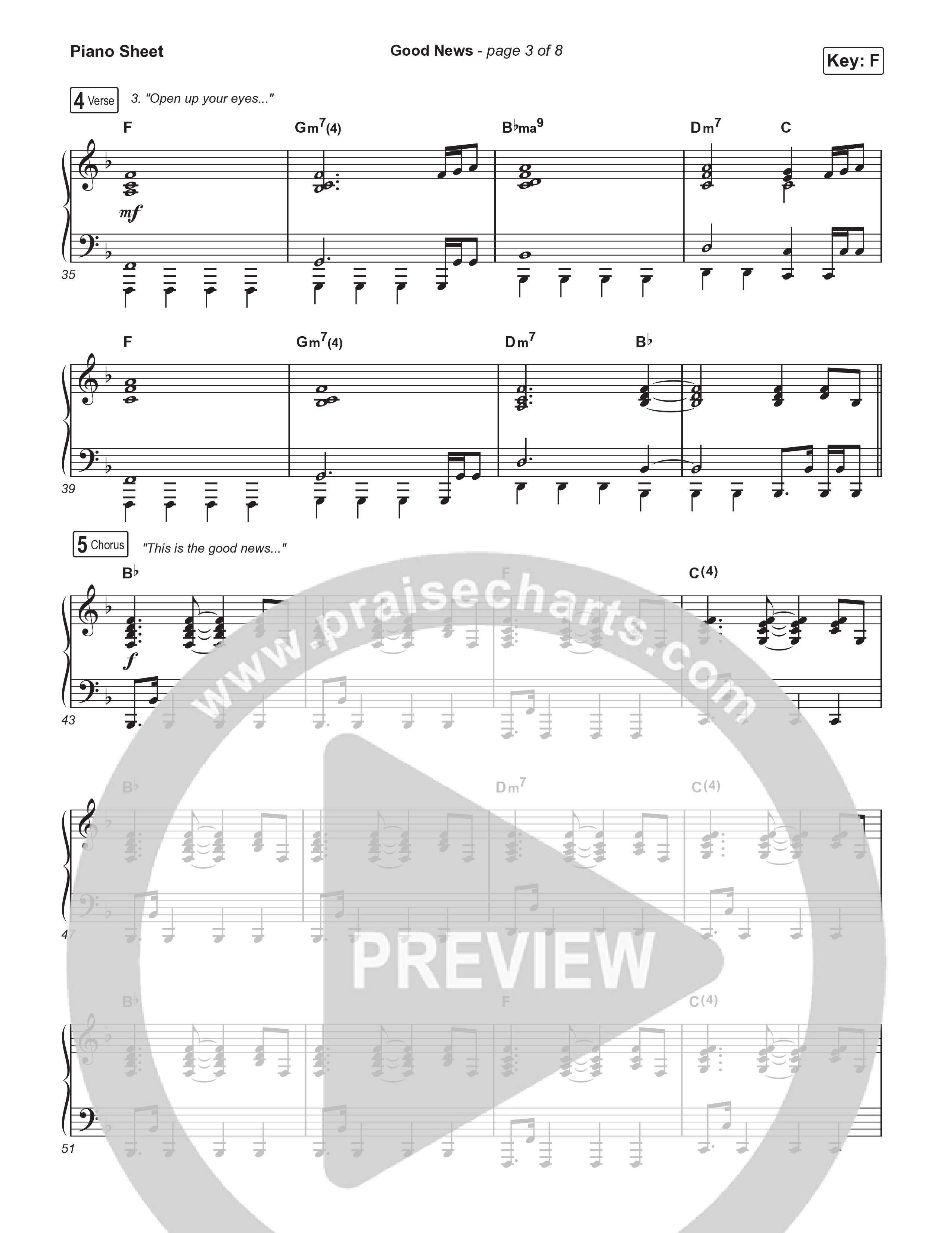 Good News Piano Sheet (Maverick City Music / Todd Galberth)