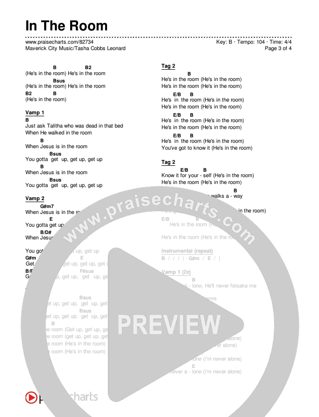 In The Room Chords & Lyrics (Maverick City Music / Tasha Cobbs Leonard)