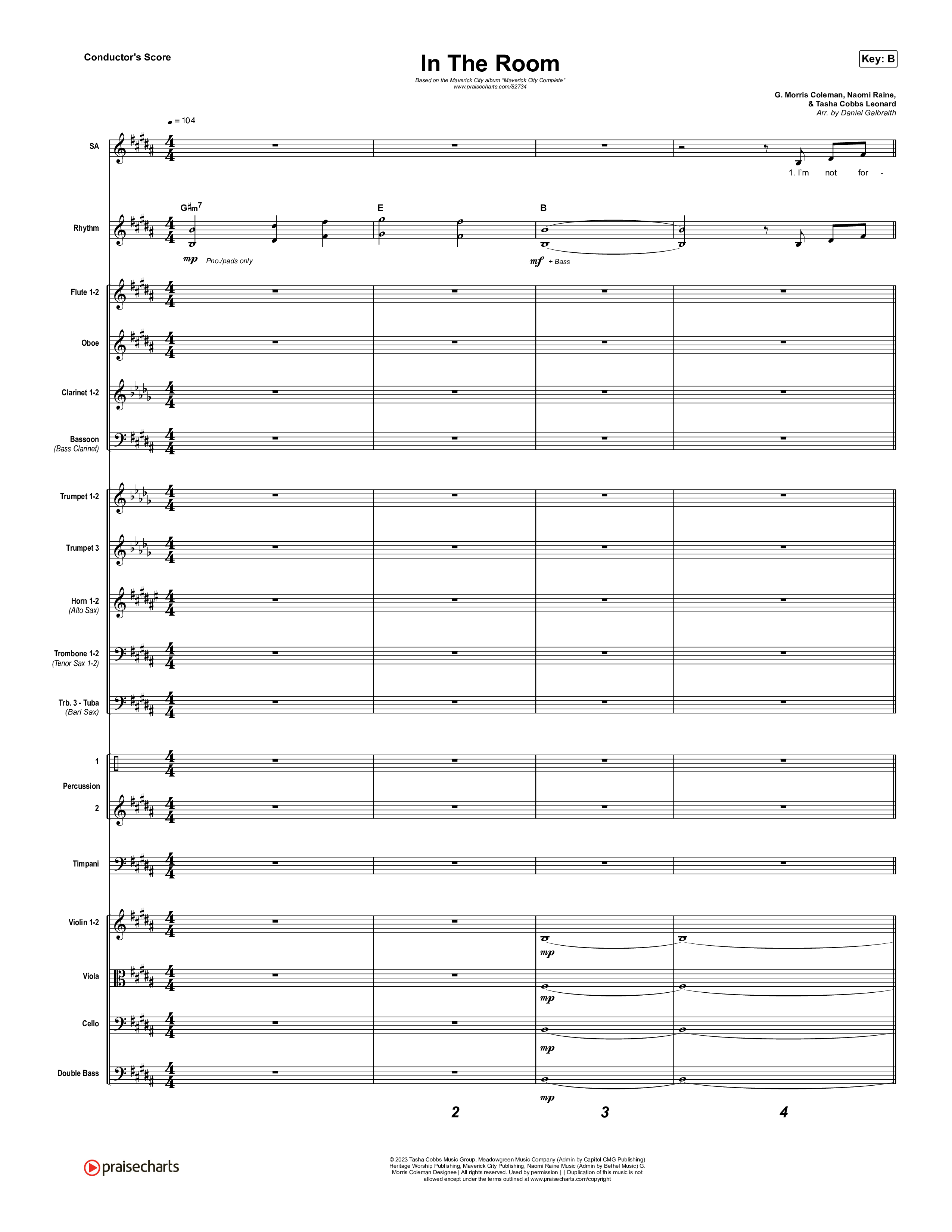 In The Room Conductor's Score (Maverick City Music / Tasha Cobbs Leonard)