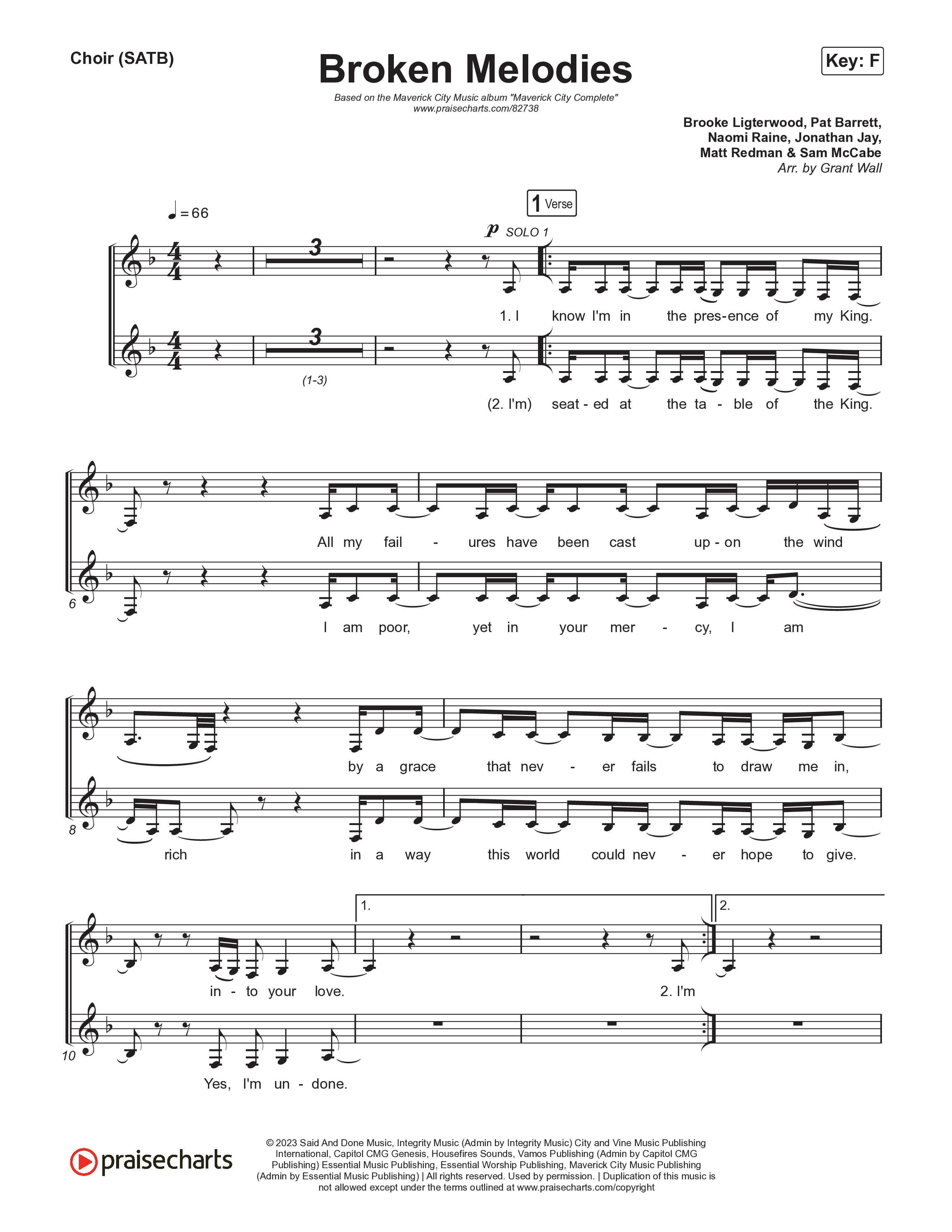 Broken Melodies Choir Sheet (SATB) (Maverick City Music / Roosevelt Stewart)