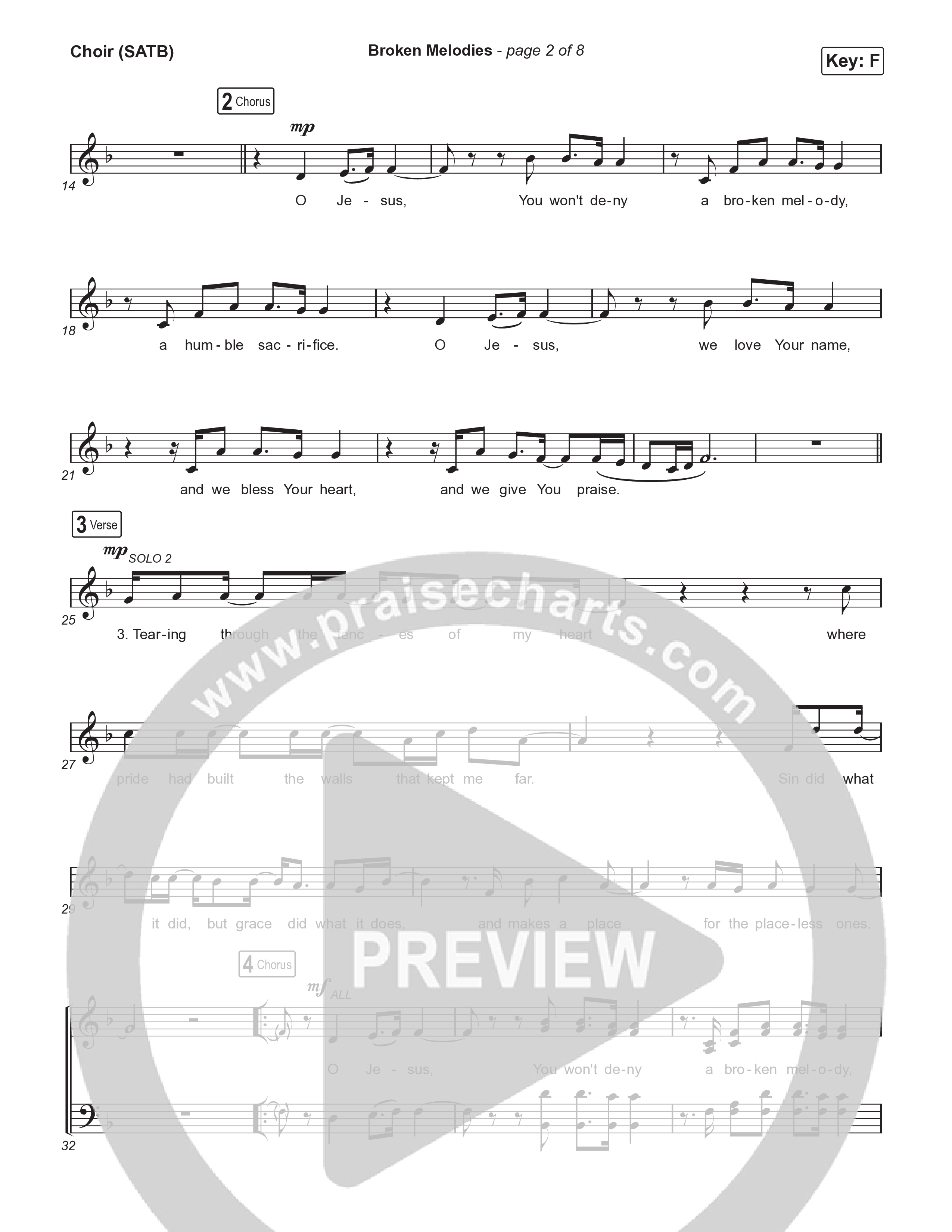 Broken Melodies Choir Sheet (SATB) (Maverick City Music / Roosevelt Stewart)