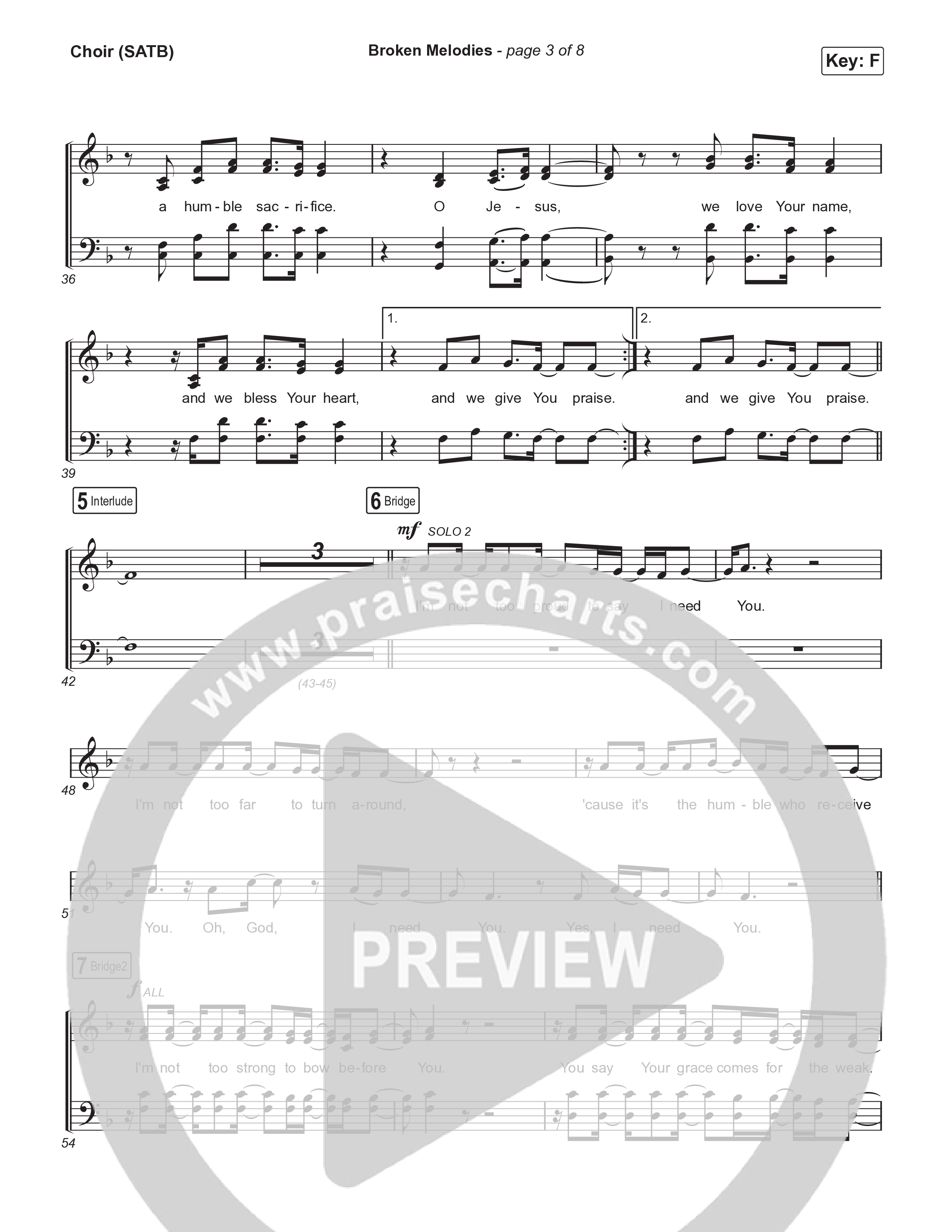 Broken Melodies Choir Sheet (SATB) (Maverick City Music / Roosevelt Stewart)