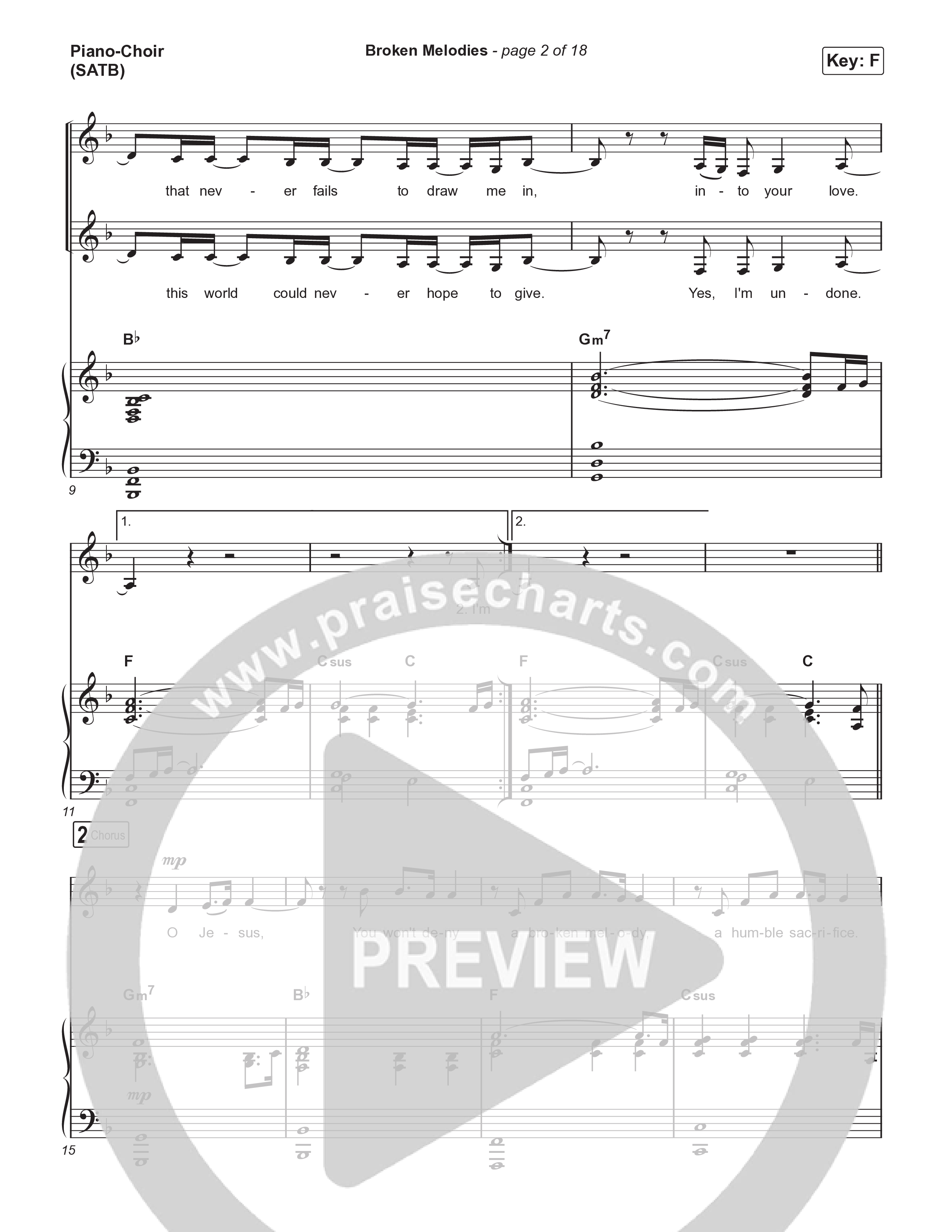 Broken Melodies Piano/Vocal (SATB) (Maverick City Music / Roosevelt Stewart)