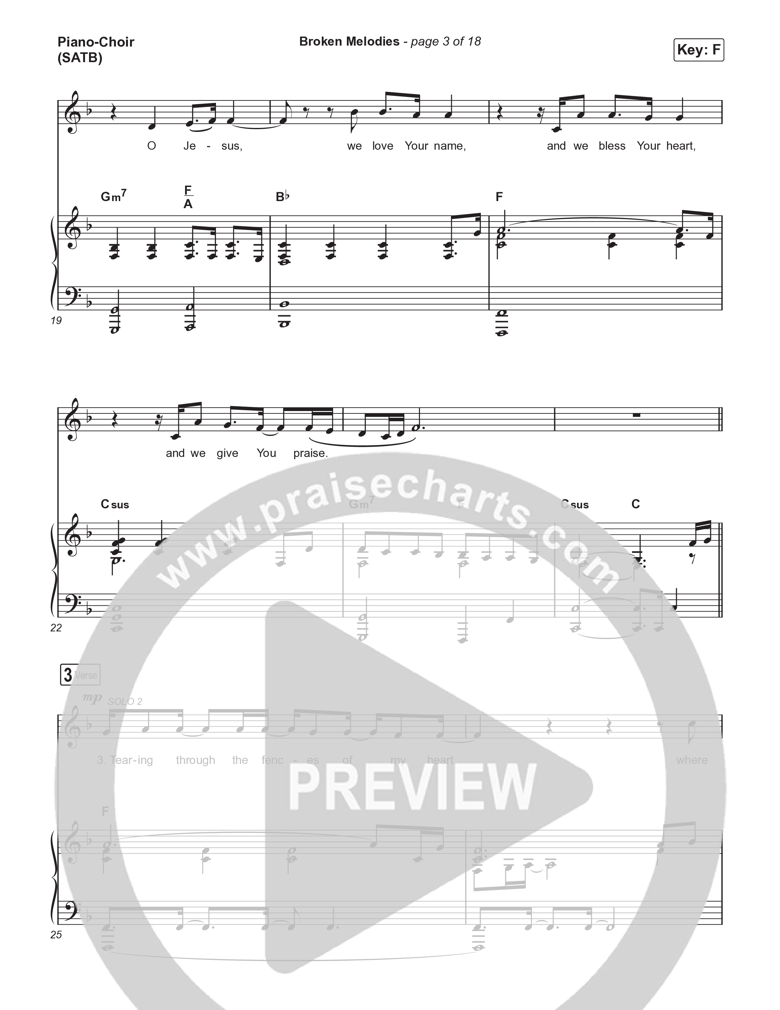 Broken Melodies Piano/Vocal (SATB) (Maverick City Music / Roosevelt Stewart)