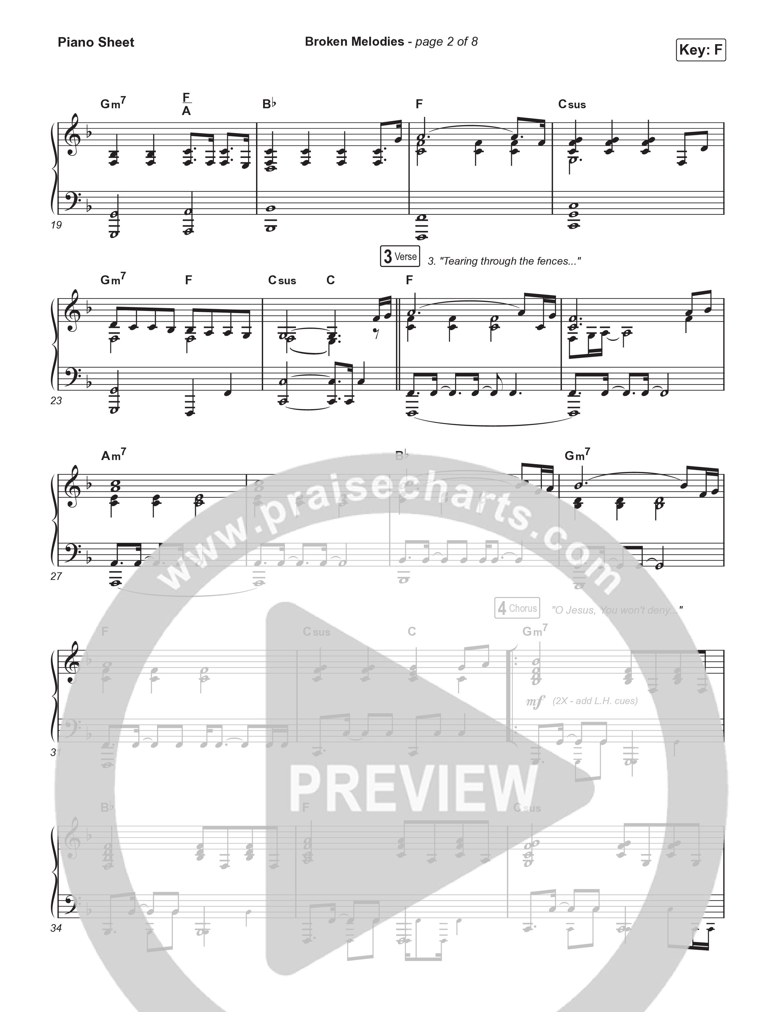 Broken Melodies Piano Sheet (Maverick City Music / Roosevelt Stewart)