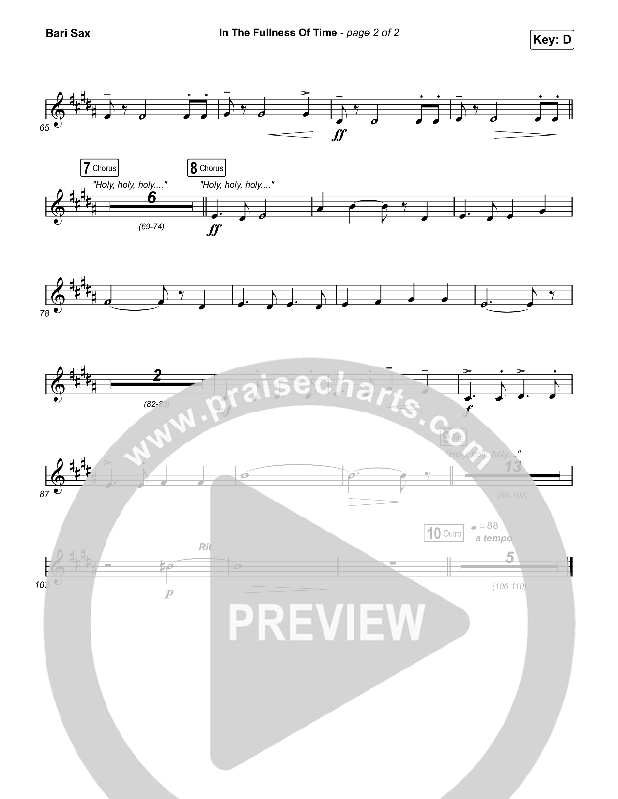 In The Fullness Of Time Bari Sax (Matt Papa / Matt Boswell)