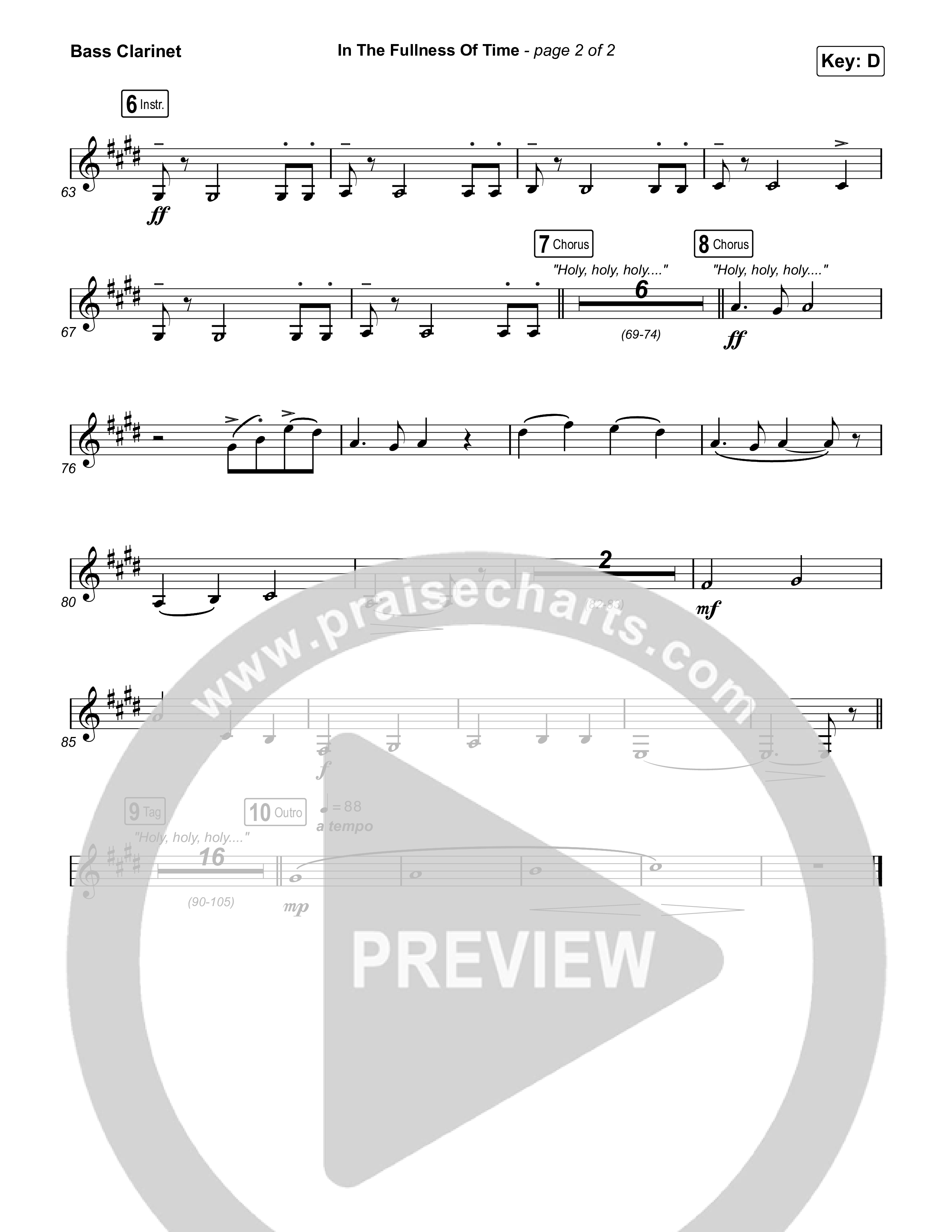 In The Fullness Of Time Bass Clarinet (Matt Papa / Matt Boswell)