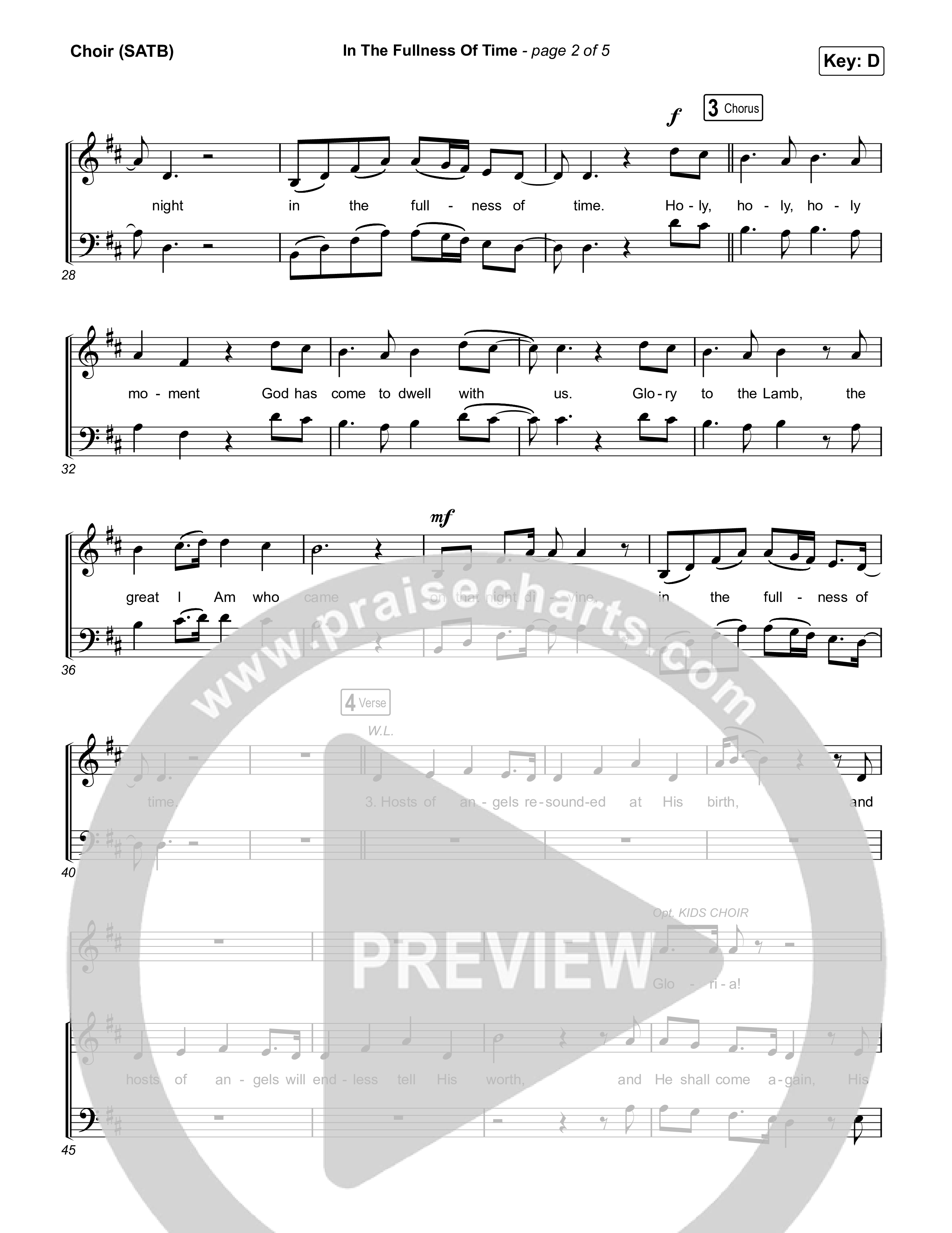 In The Fullness Of Time Choir Sheet (SATB) (Matt Papa / Matt Boswell)