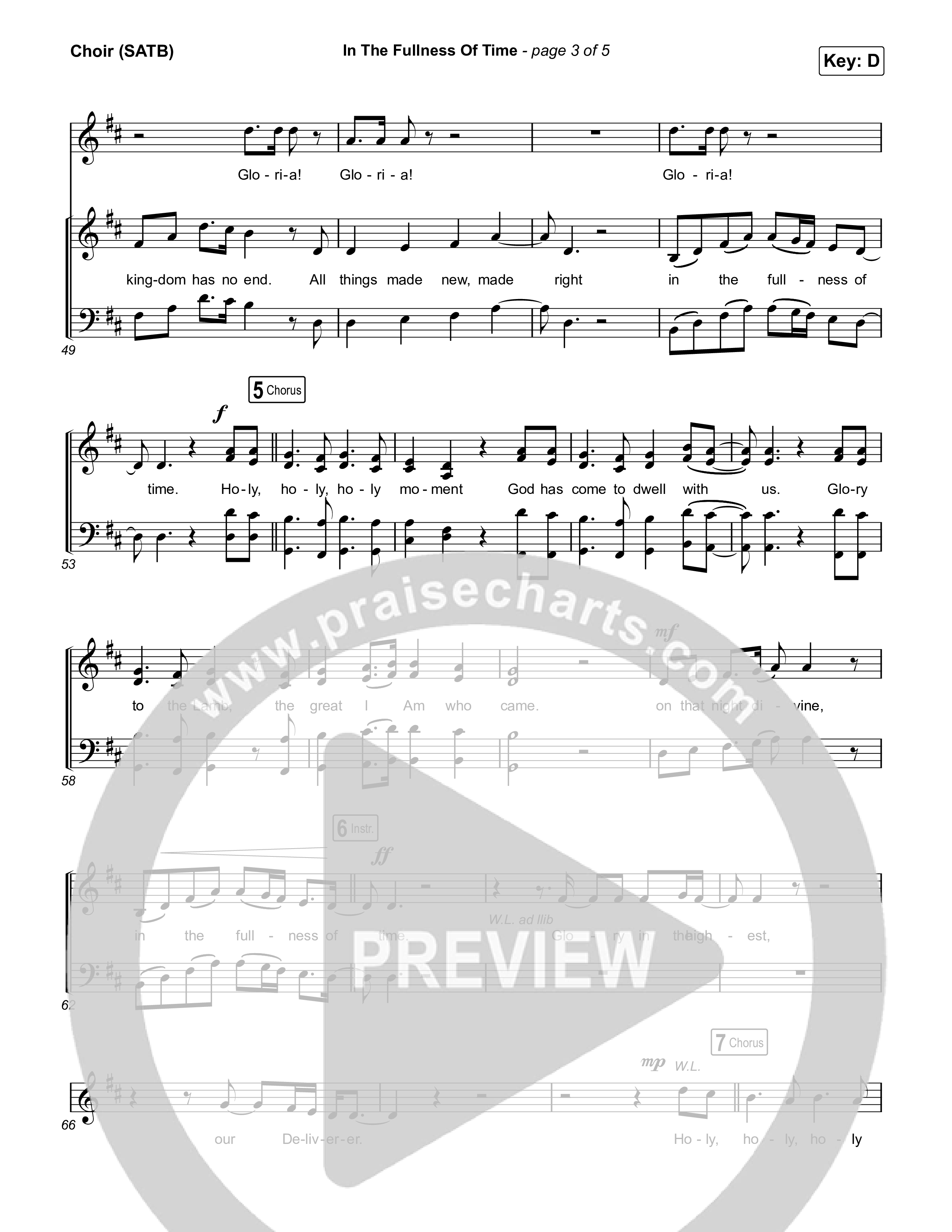 In The Fullness Of Time Choir Sheet (SATB) (Matt Papa / Matt Boswell)