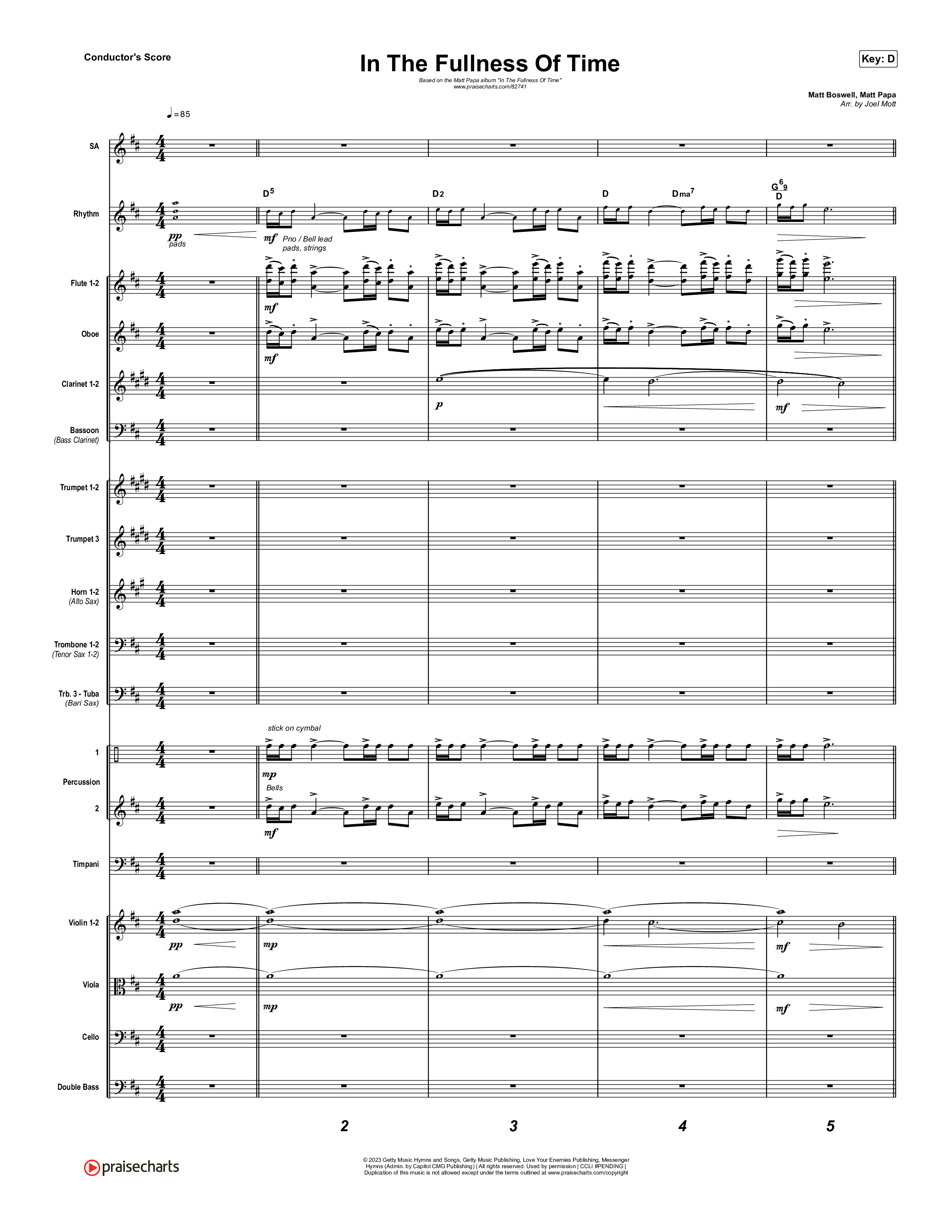 In The Fullness Of Time Conductor's Score (Matt Papa / Matt Boswell)