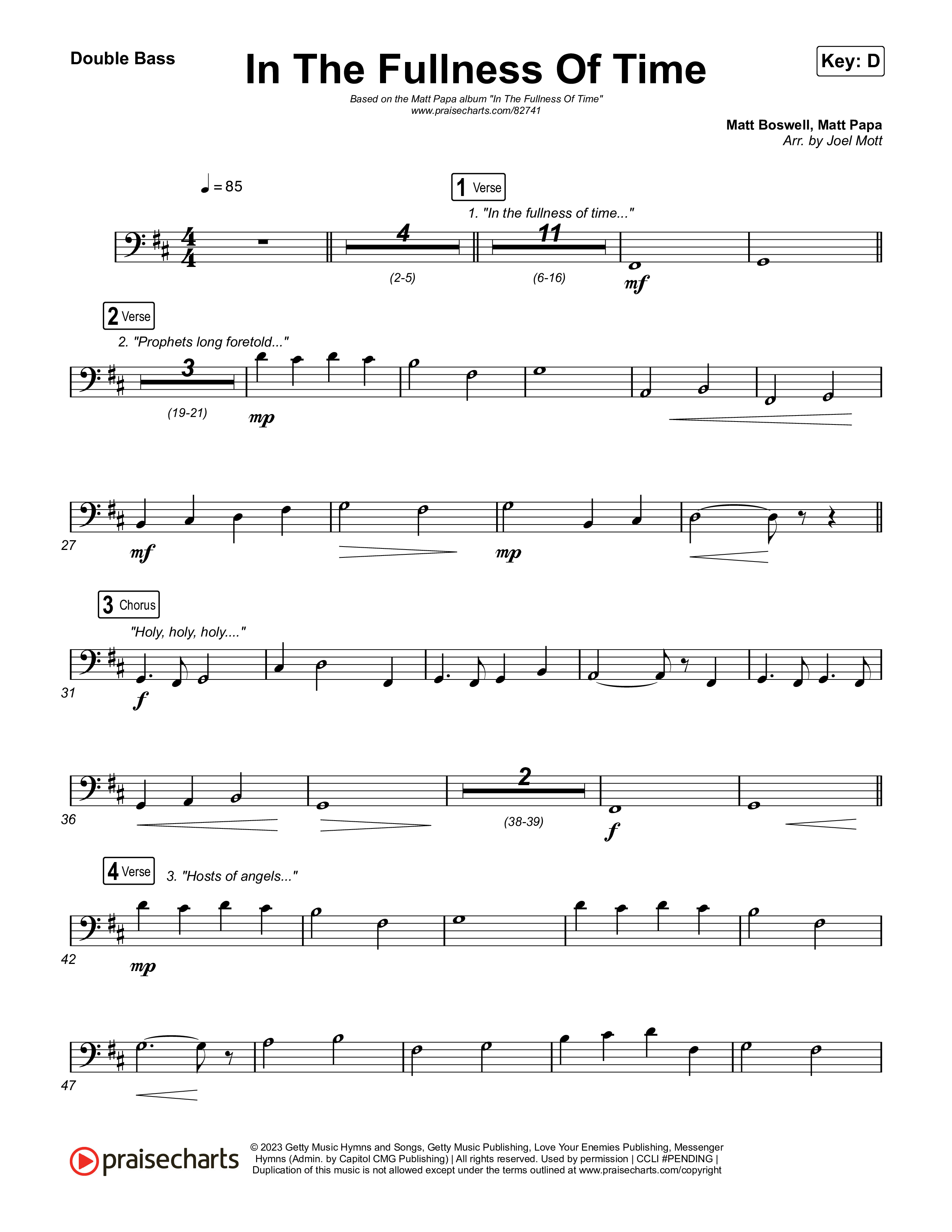 In The Fullness Of Time String Bass (Matt Papa / Matt Boswell)