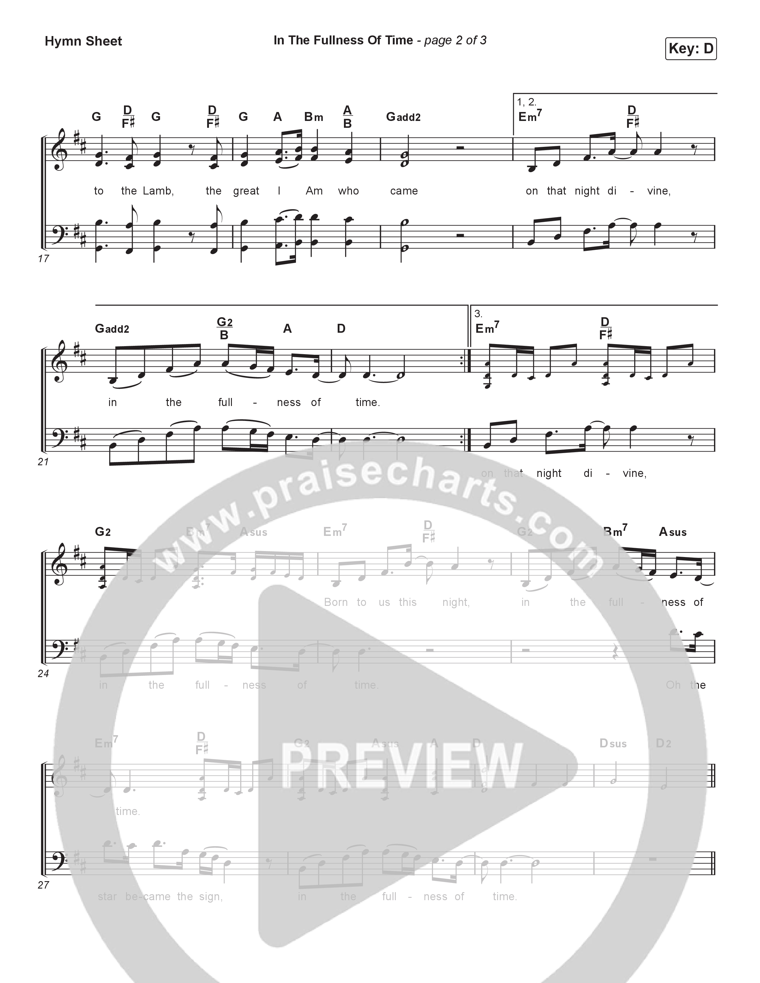 In The Fullness Of Time Hymn Sheet (Matt Papa / Matt Boswell)