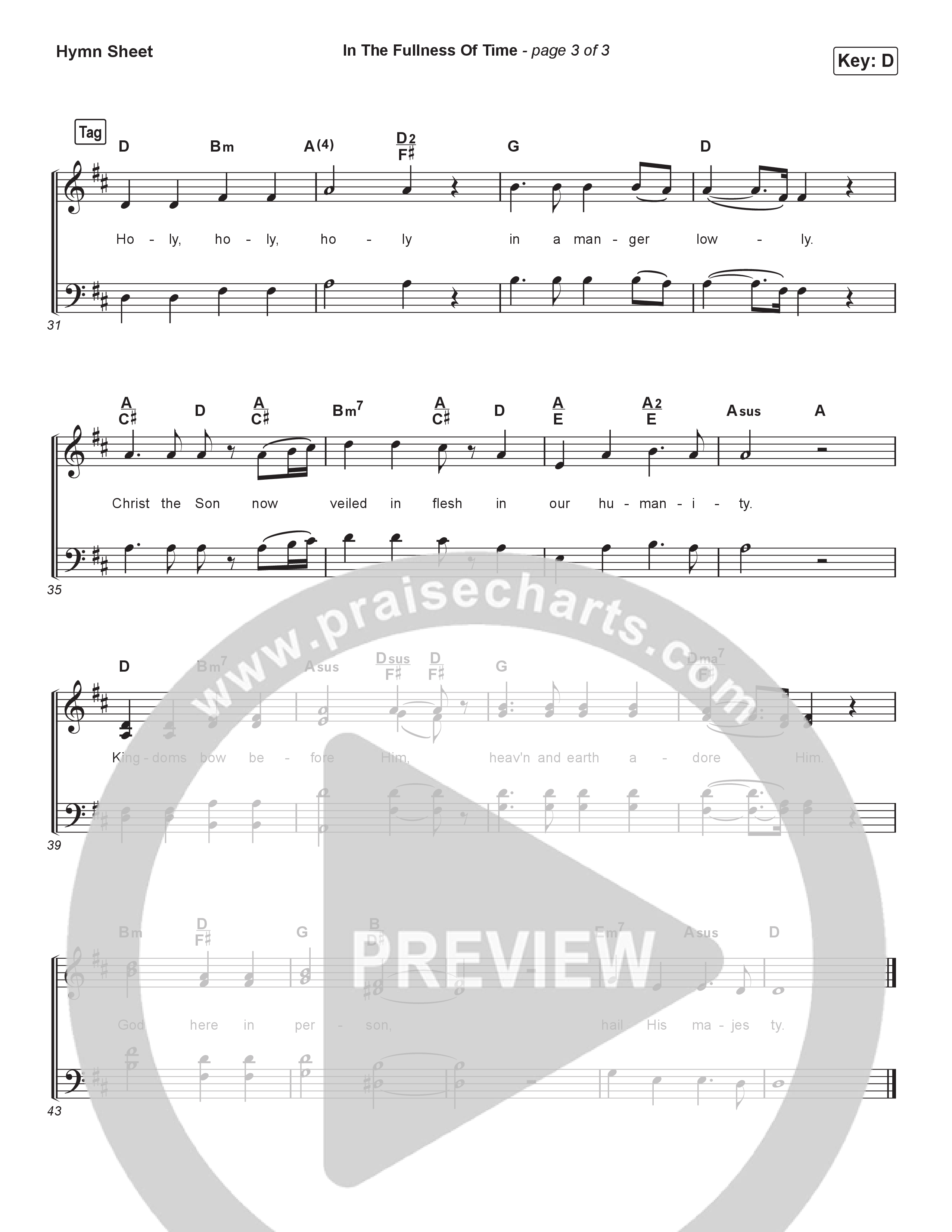 In The Fullness Of Time Hymn Sheet (Matt Papa / Matt Boswell)