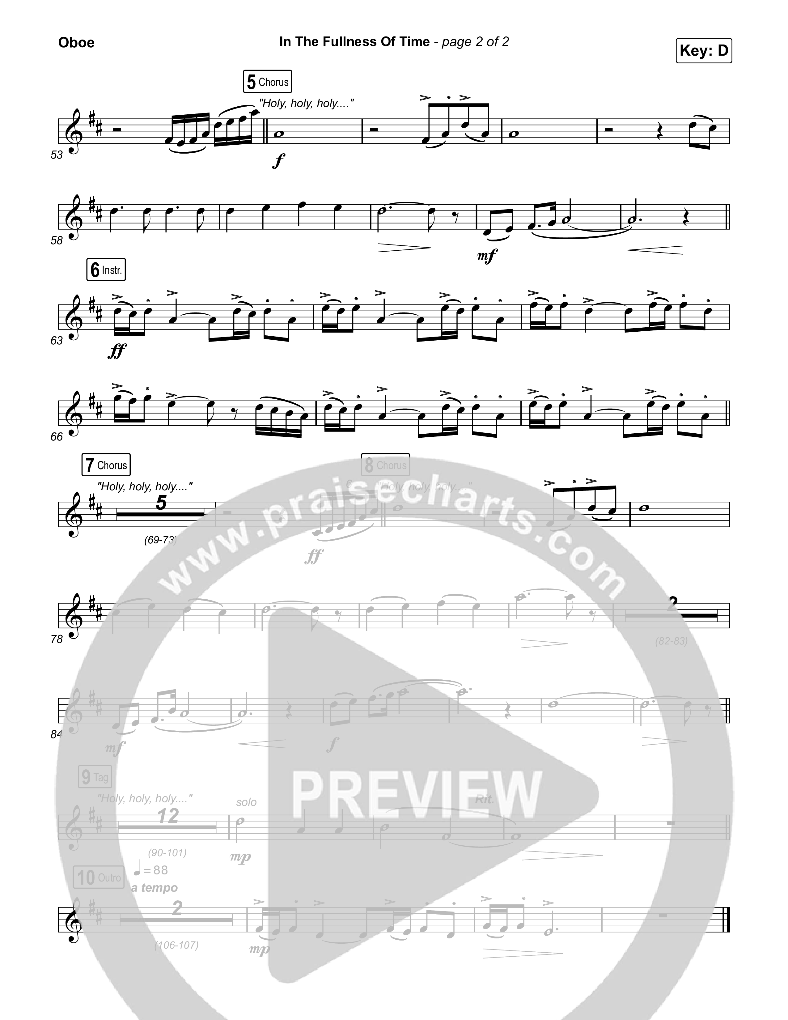 In The Fullness Of Time Oboe (Matt Papa / Matt Boswell)